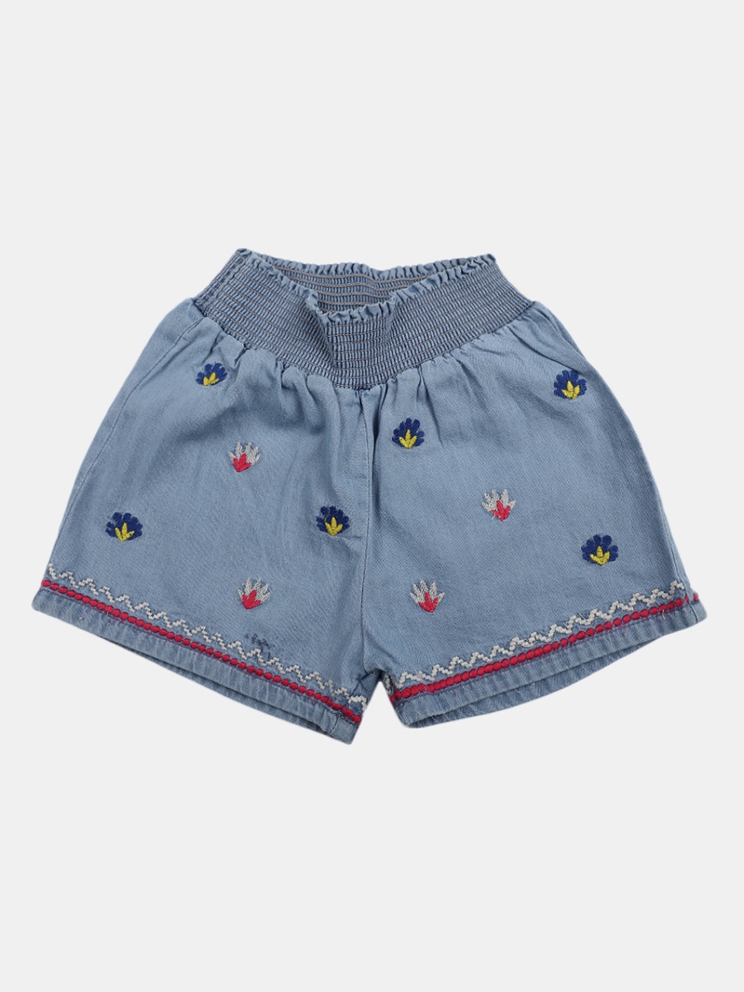 

V-Mart Infant Kids Printed Denim Shorts, Blue