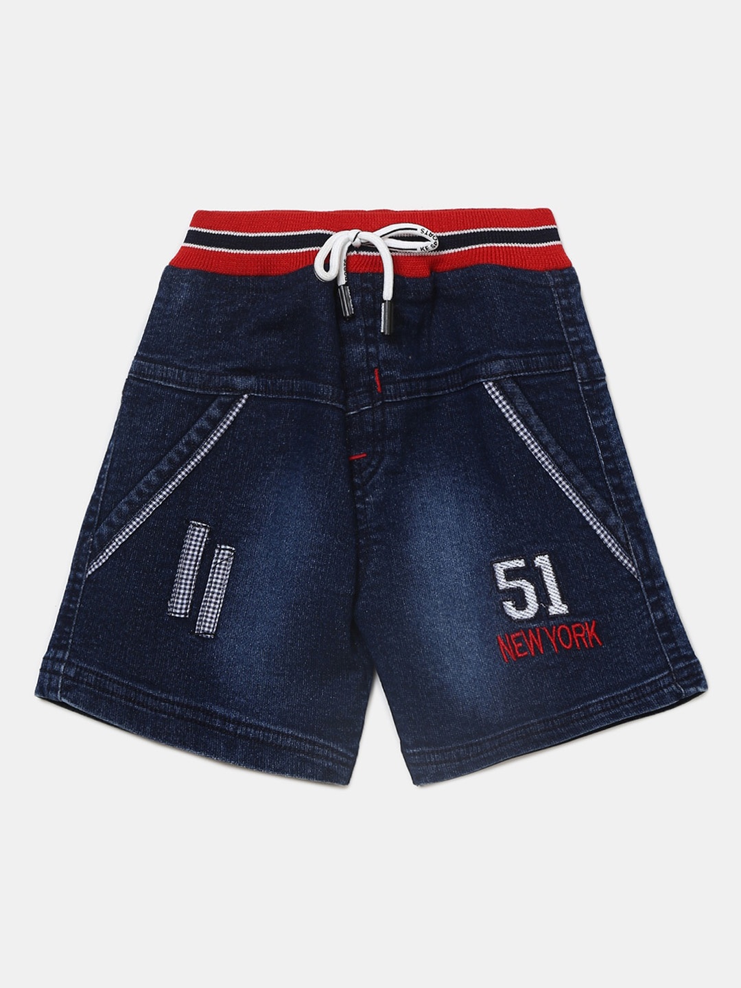 

V-Mart Infant Kids Printed Denim Shorts, Blue