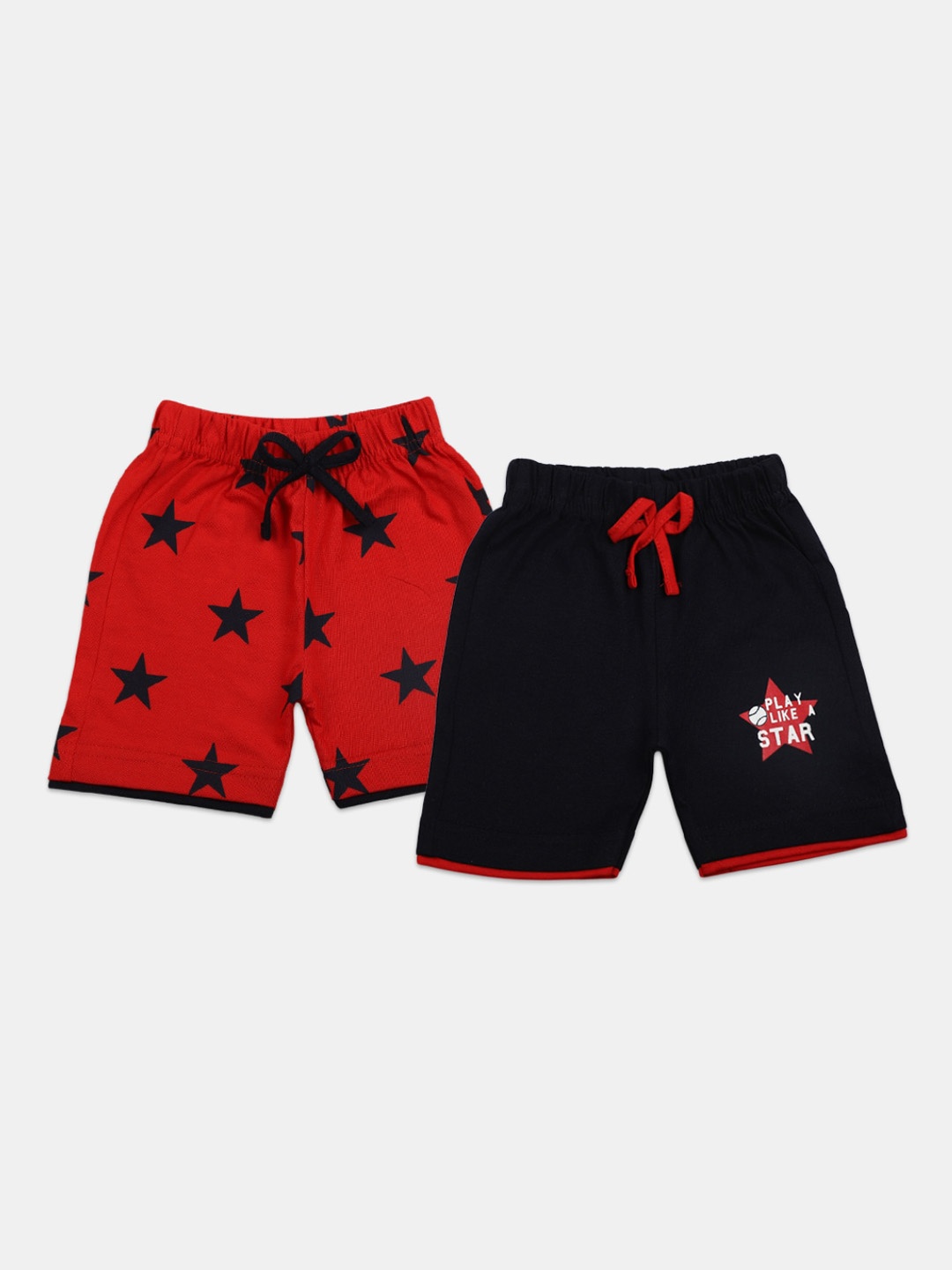 

V-Mart Infant Kids Pack of 2 Printed Shorts, Blue