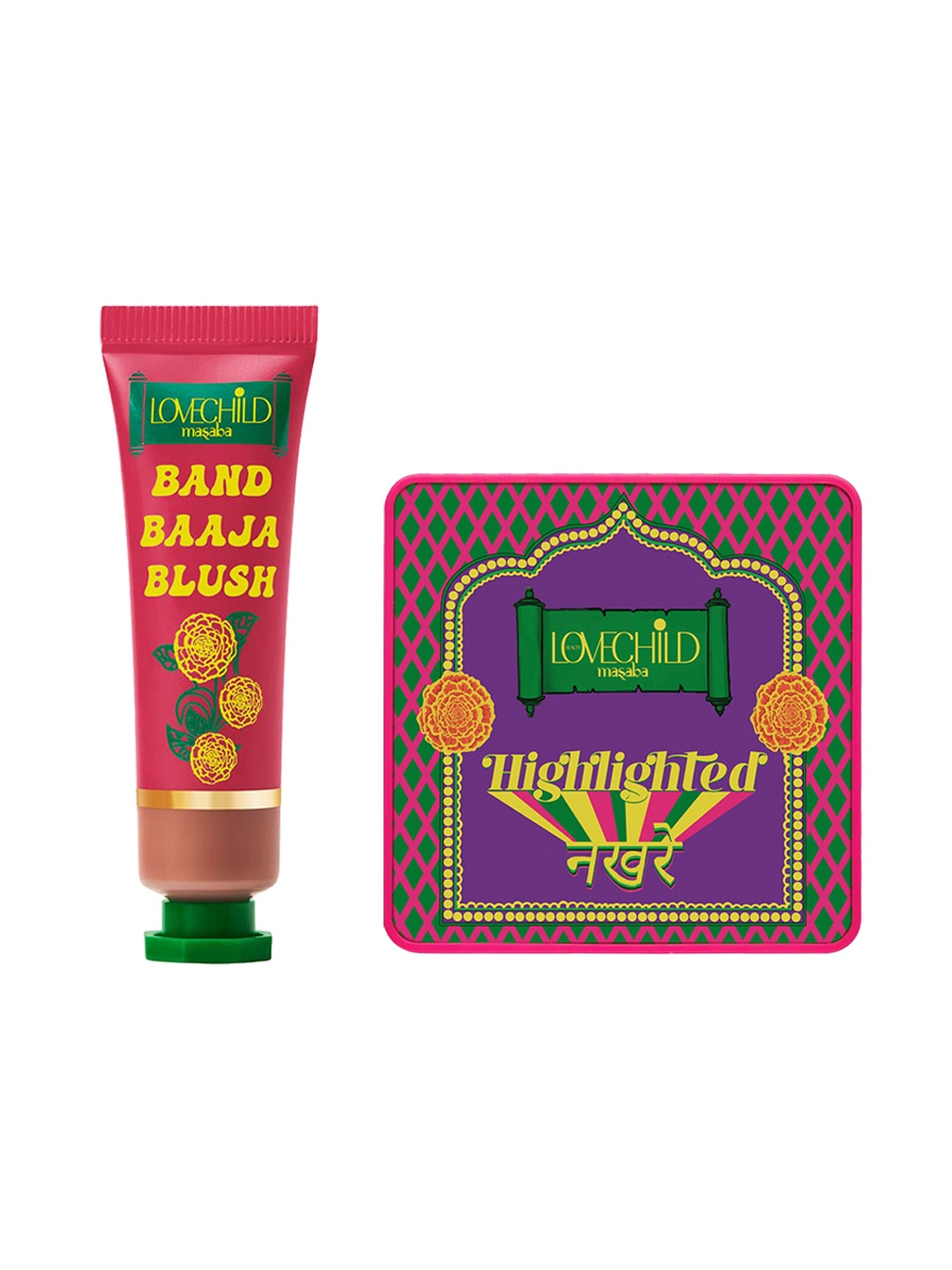 

Lovechild Masaba Set of Band Baaja Blush - 06 & Highlighted Nakhre Highlighter - 01, Multi