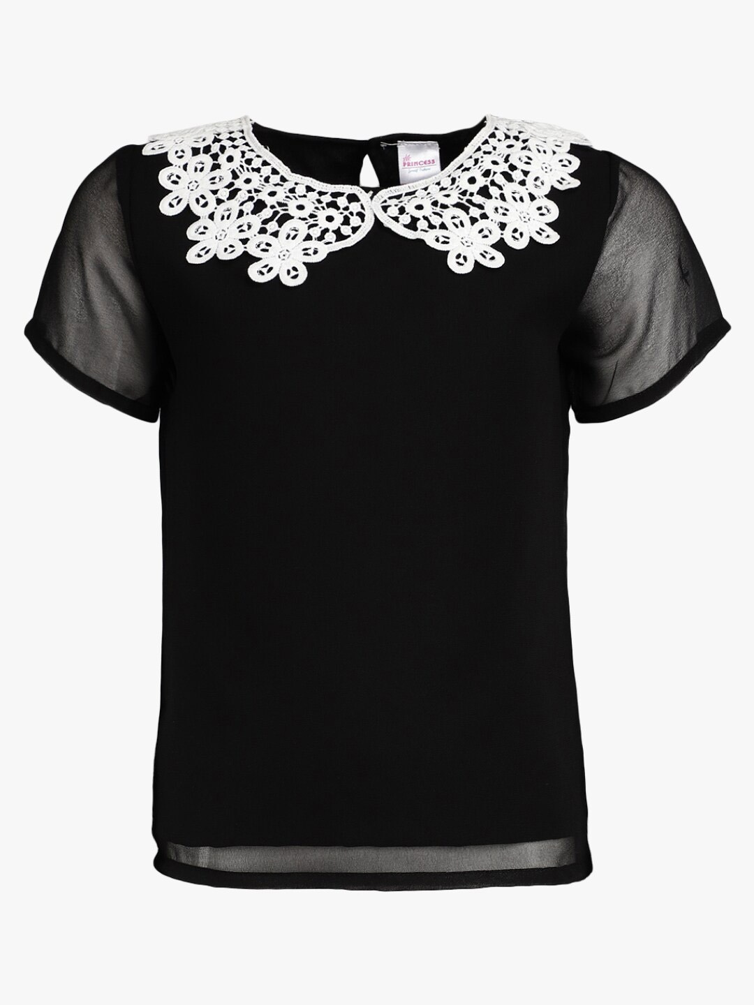 

V-Mart Round Neck Cotton Top, Black