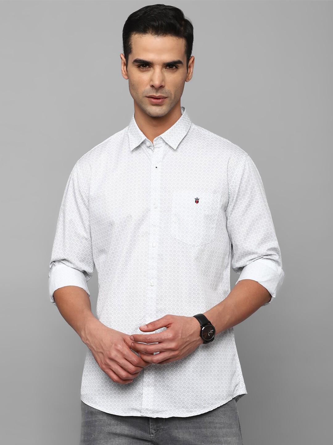 

Louis Philippe Sport Micro Disty Pure Cotton Slim Fit Formal Shirt, White