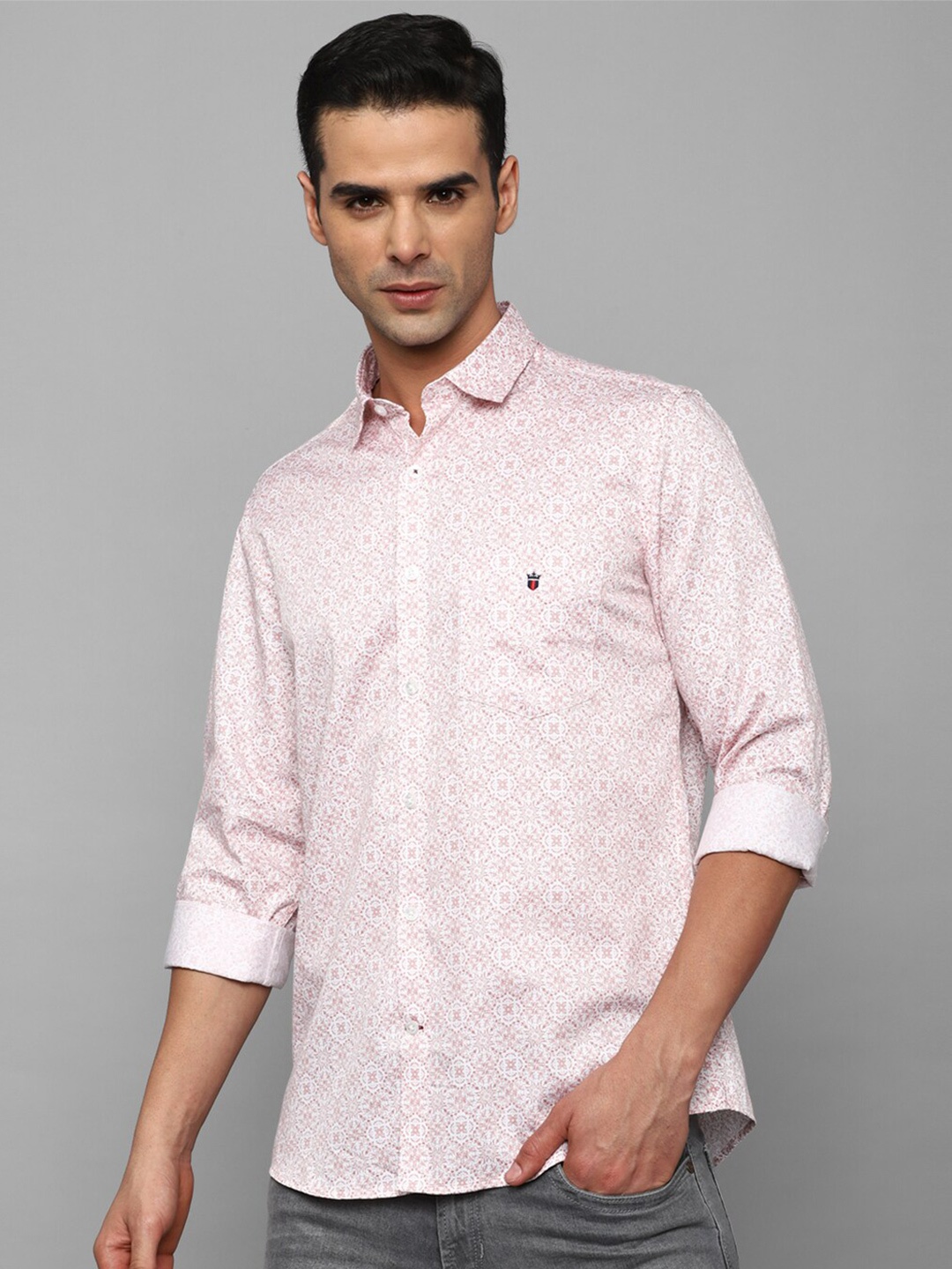

Louis Philippe Sport Micro Disty Pure Cotton Slim Fit Formal Shirt, Pink