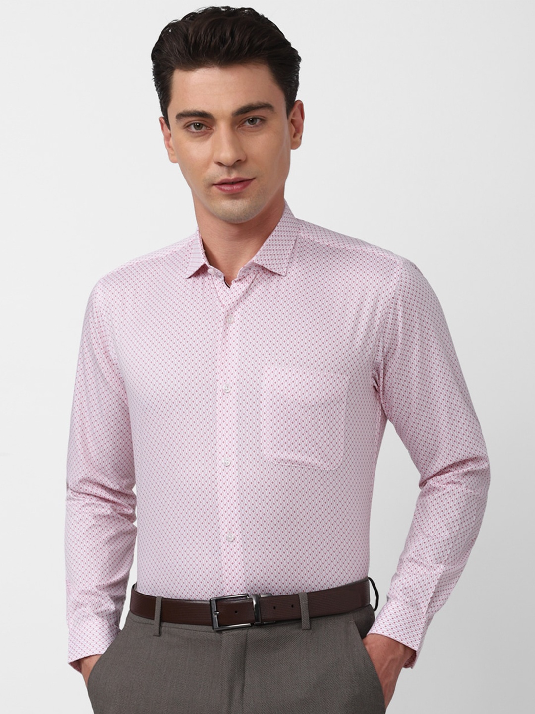 

Peter England Micro Ditsy Printed Pure Cotton Formal Shirt, Pink