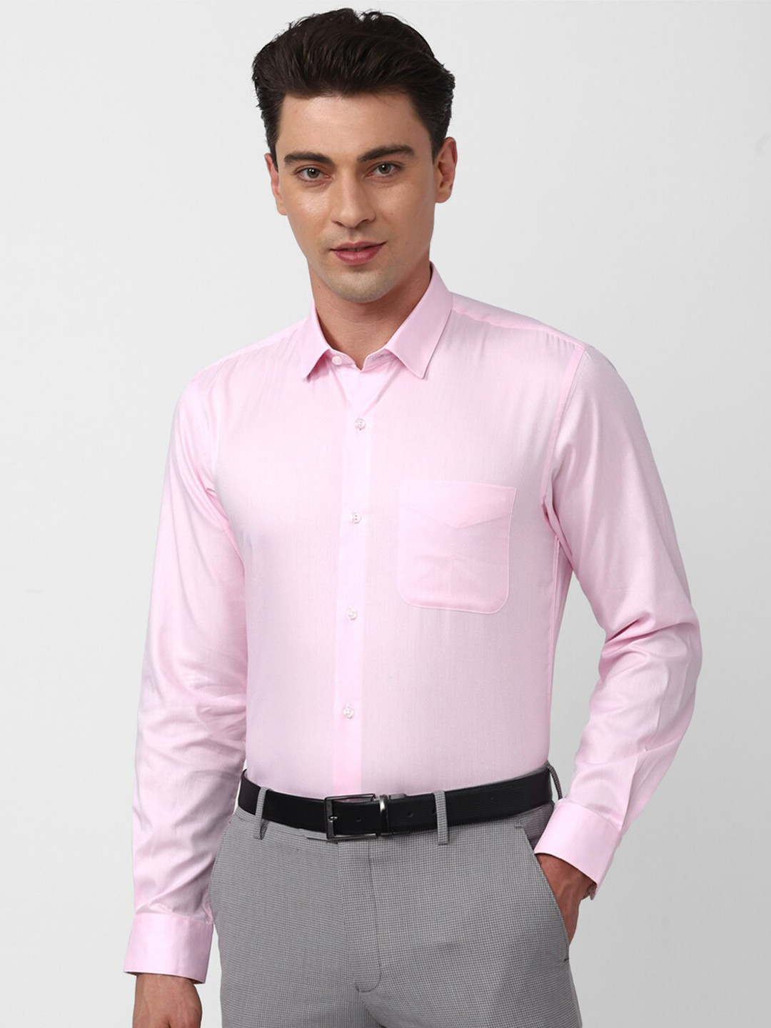 

Peter England Spread Collar Pure Cotton Slim Fit Formal Shirt, Pink