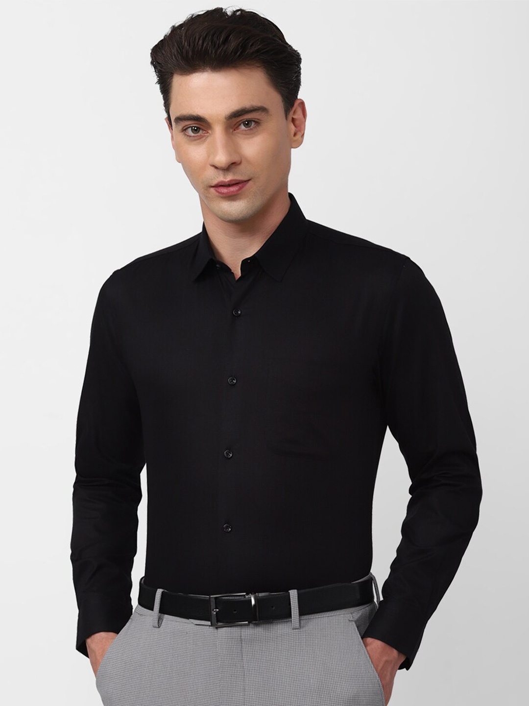 

Peter England Pure Cotton Slim Fit Formal Shirt, Black