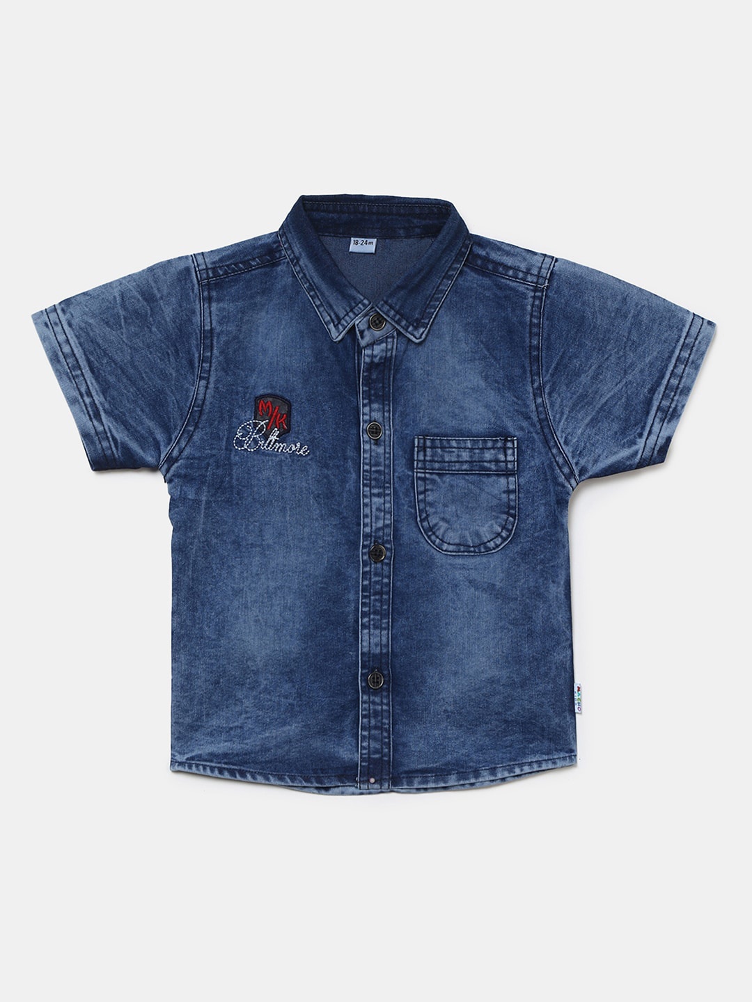 

V-Mart Infants Boys Cotton Classic Faded Casual Shirt, Blue