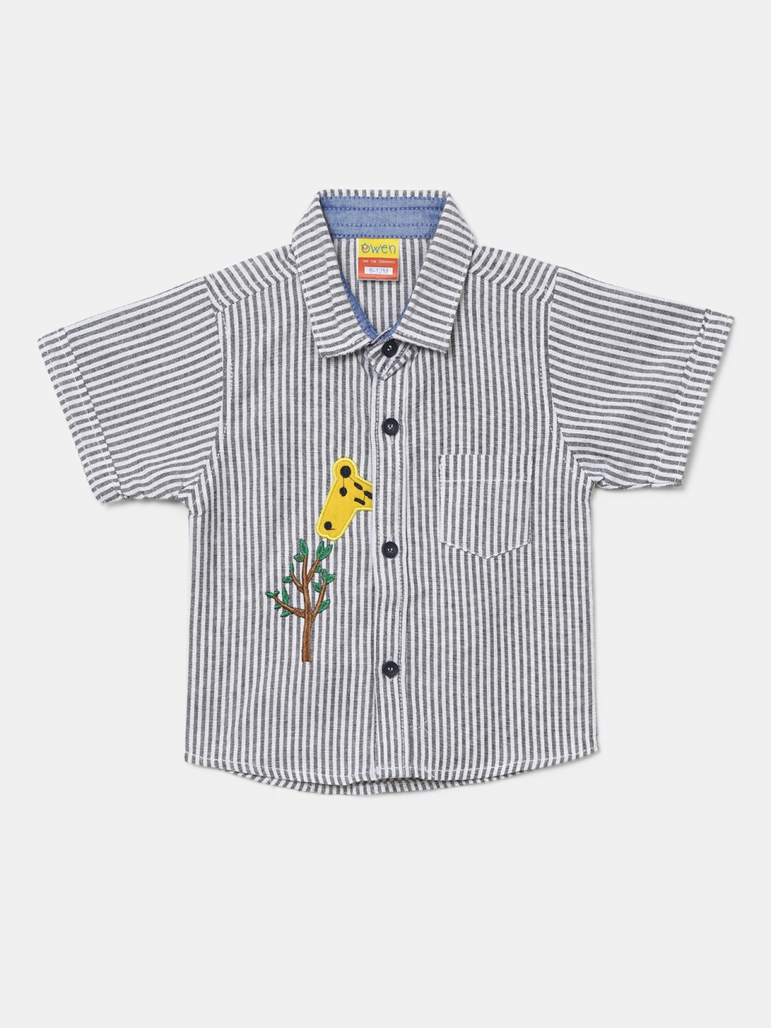 

V-Mart Infant Kids Classic Spread Collar Stripes Cotton Casual Shirt, White
