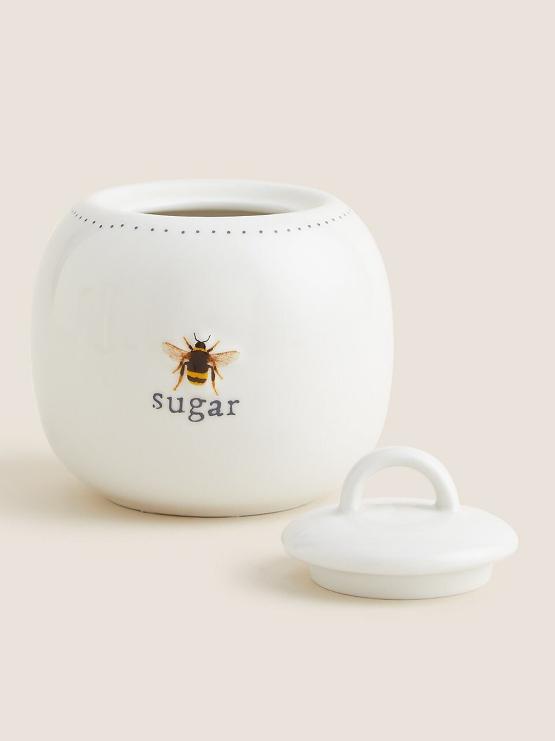 

Marks & Spencer White & Yellow Stoneware Bee Printed Porcelain Sugar Pot