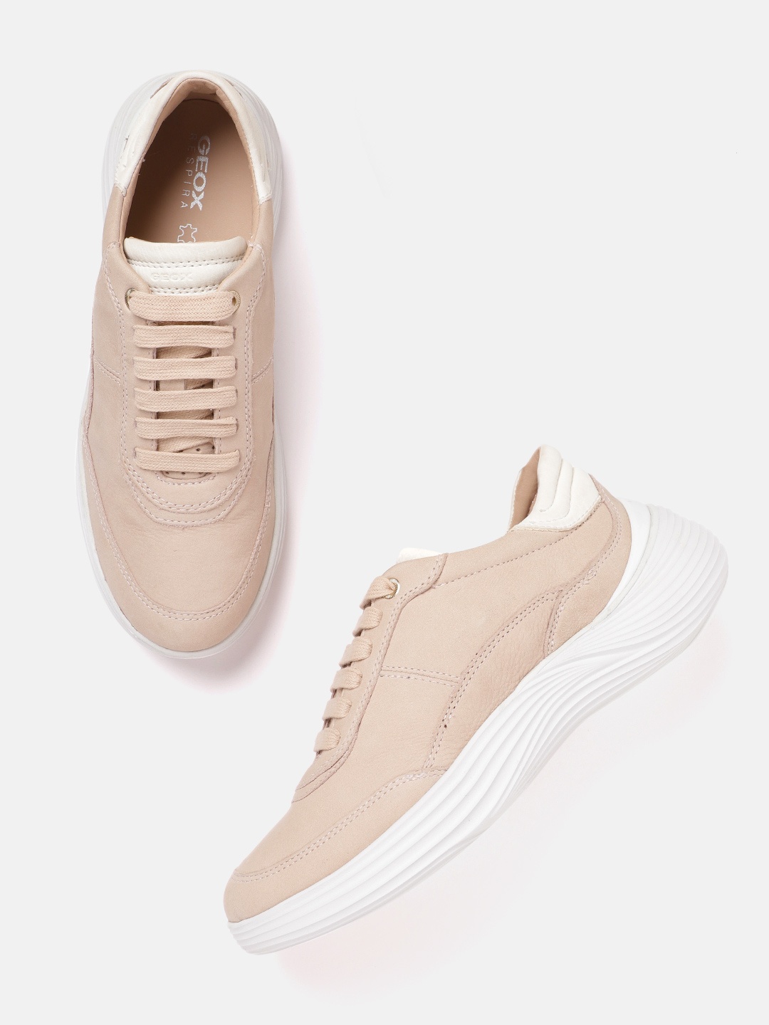 

Geox D FluctisWomen Leather Sneakers, Nude