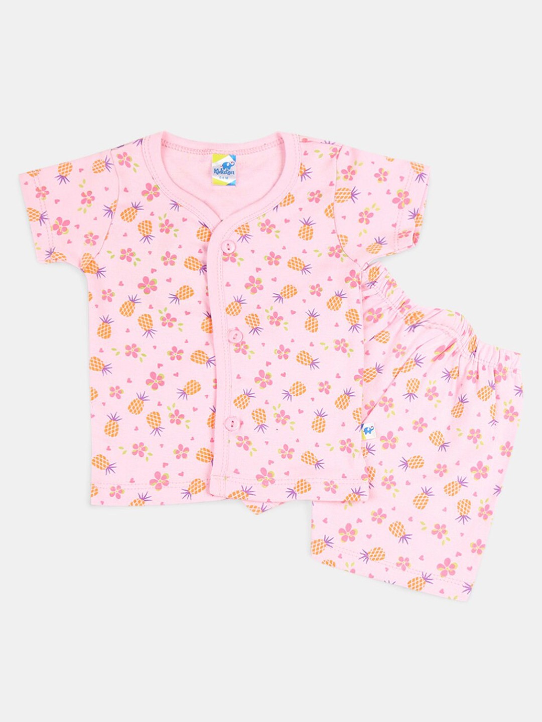 

V-Mart Kids Printed Pure Cotton Shirt with Shorts, Pink