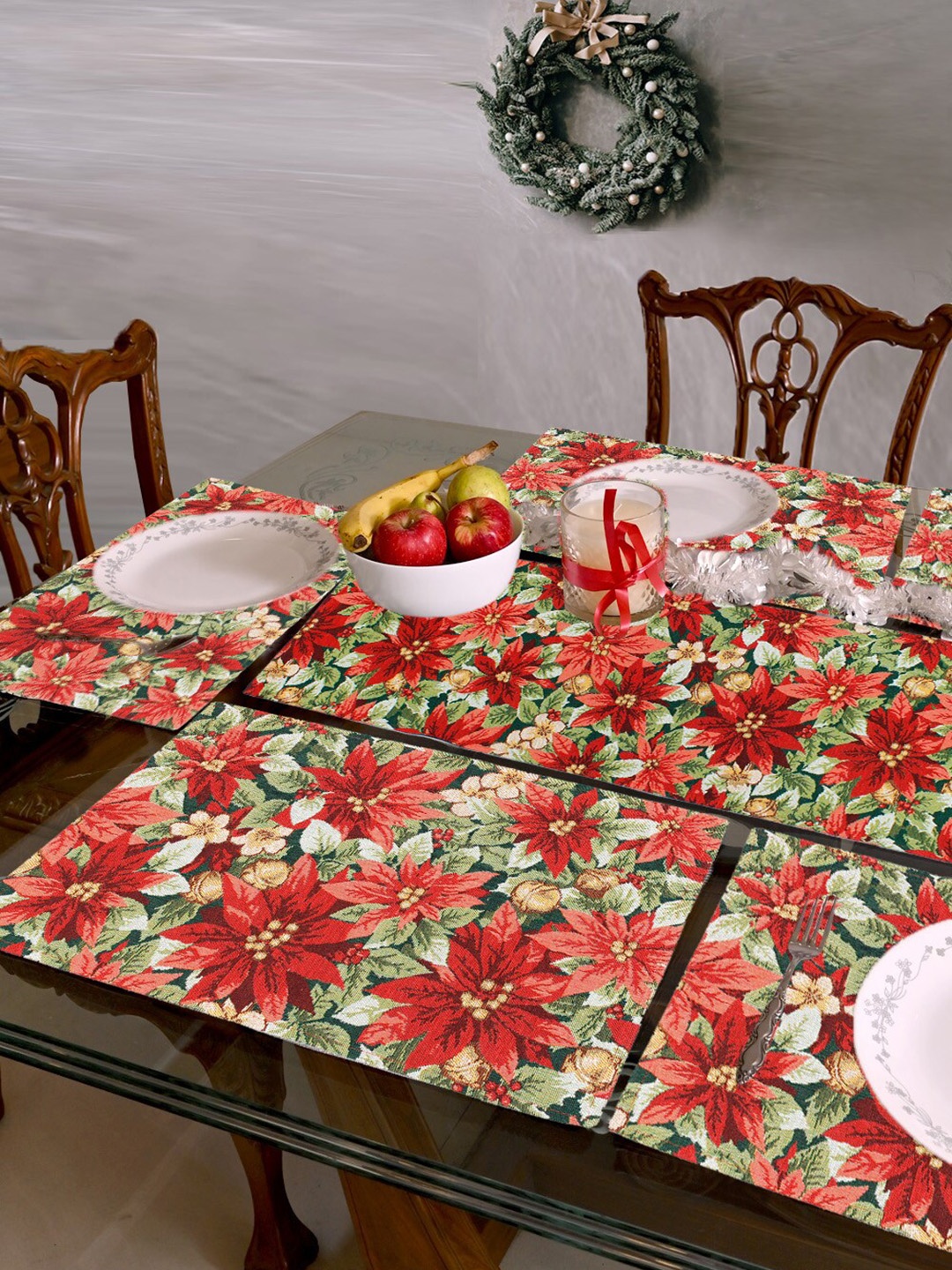 

AVI Living Red 9-Pieces Printed Table Placemats