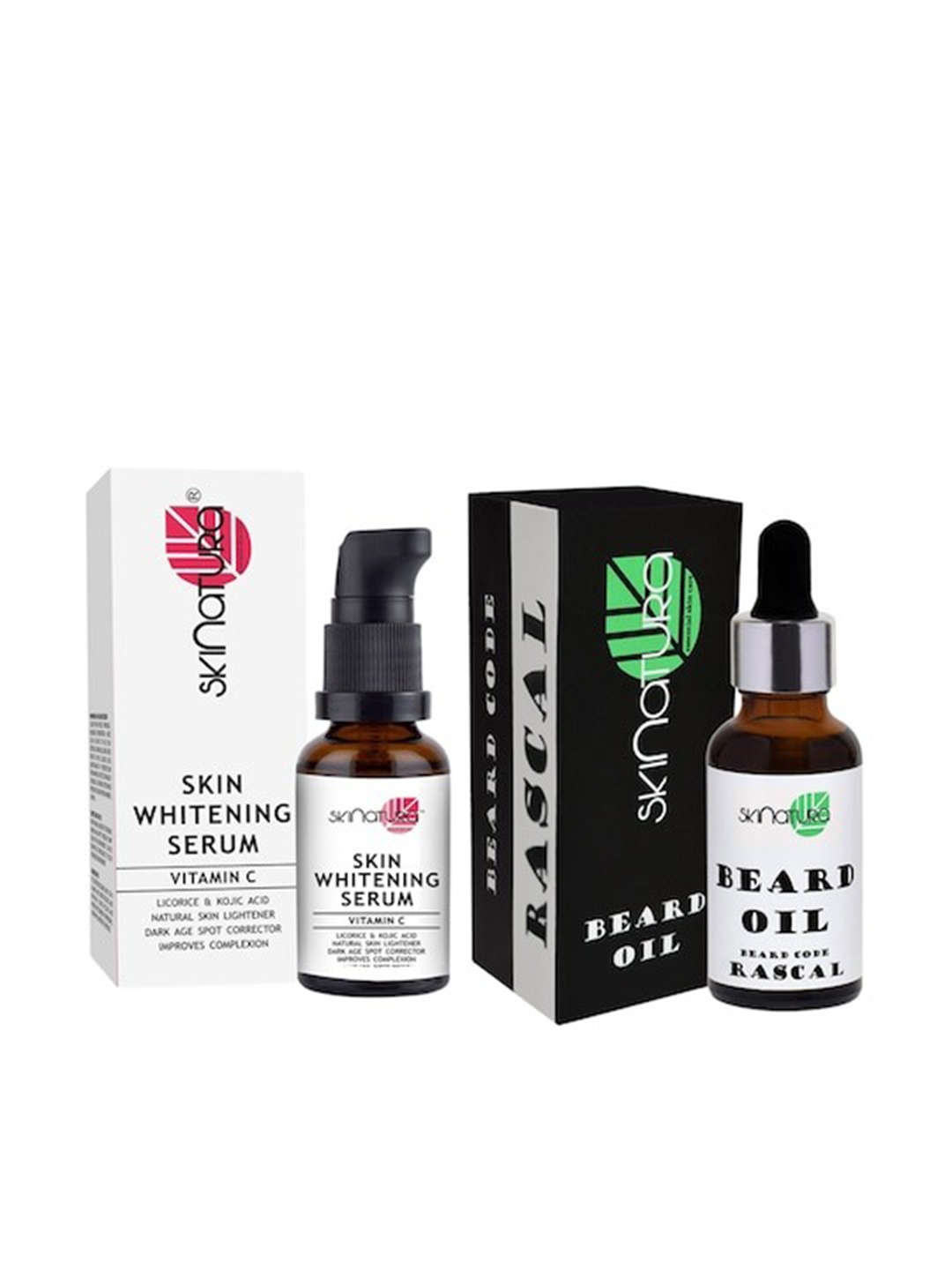 

Skinatura Set of Skin Whitening Face Serum & Rascal Code Beard Oil, White
