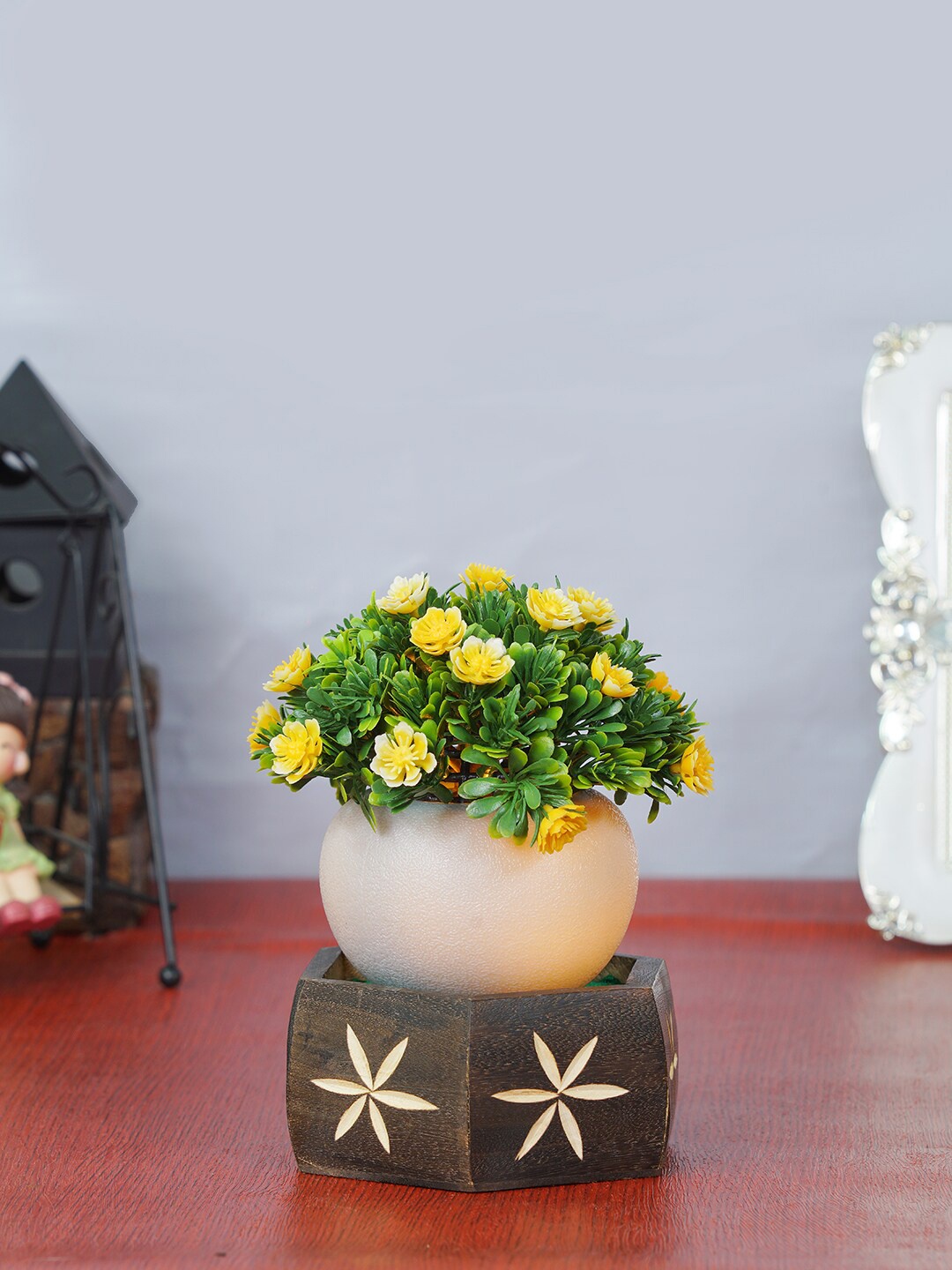 

Dekorly Green & Yellow Bonsai Artificial Plants With Pots