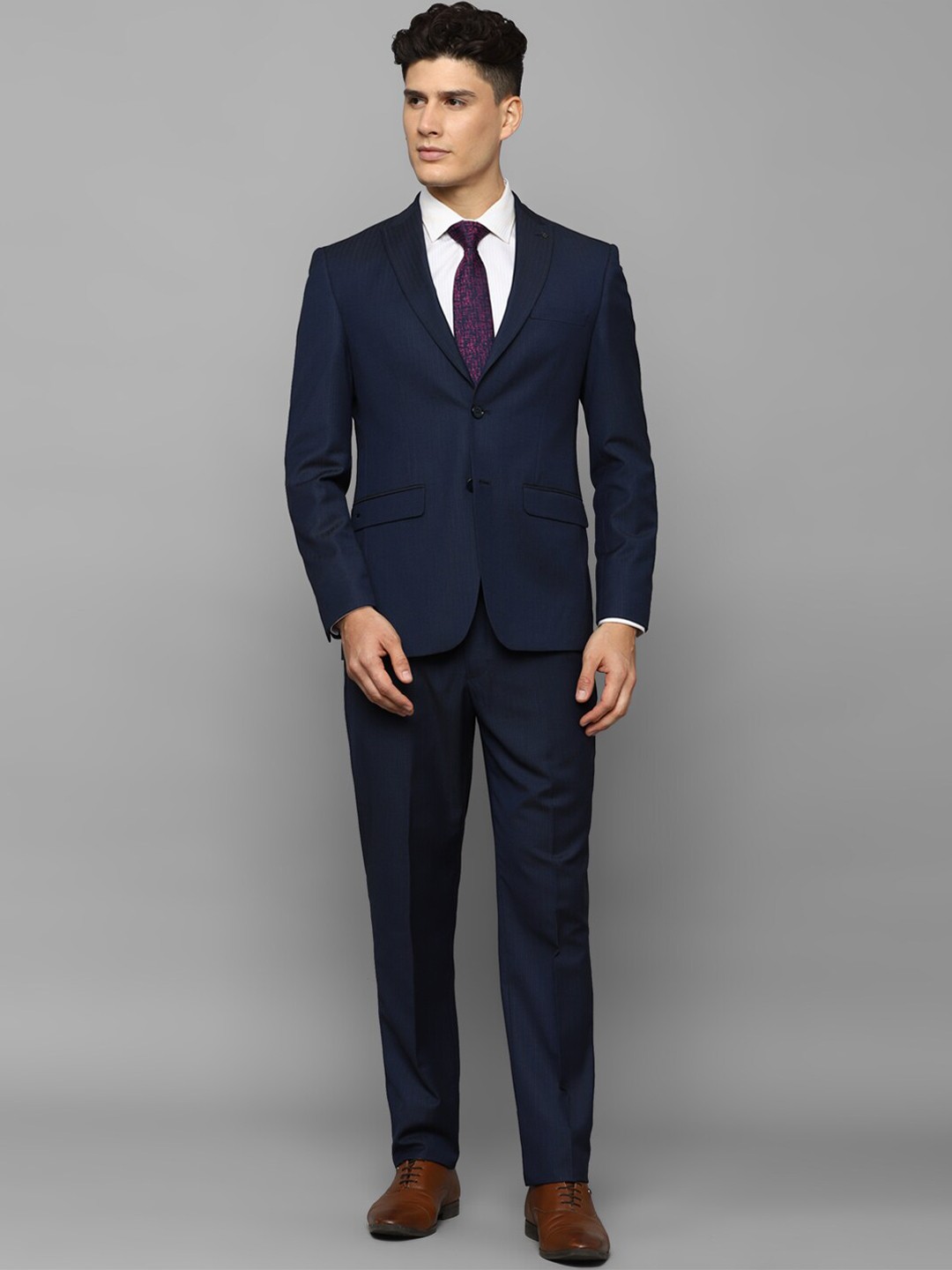 

Louis Philippe 2 Piece Slim Fit Single-Breasted Formal Suit, Navy blue