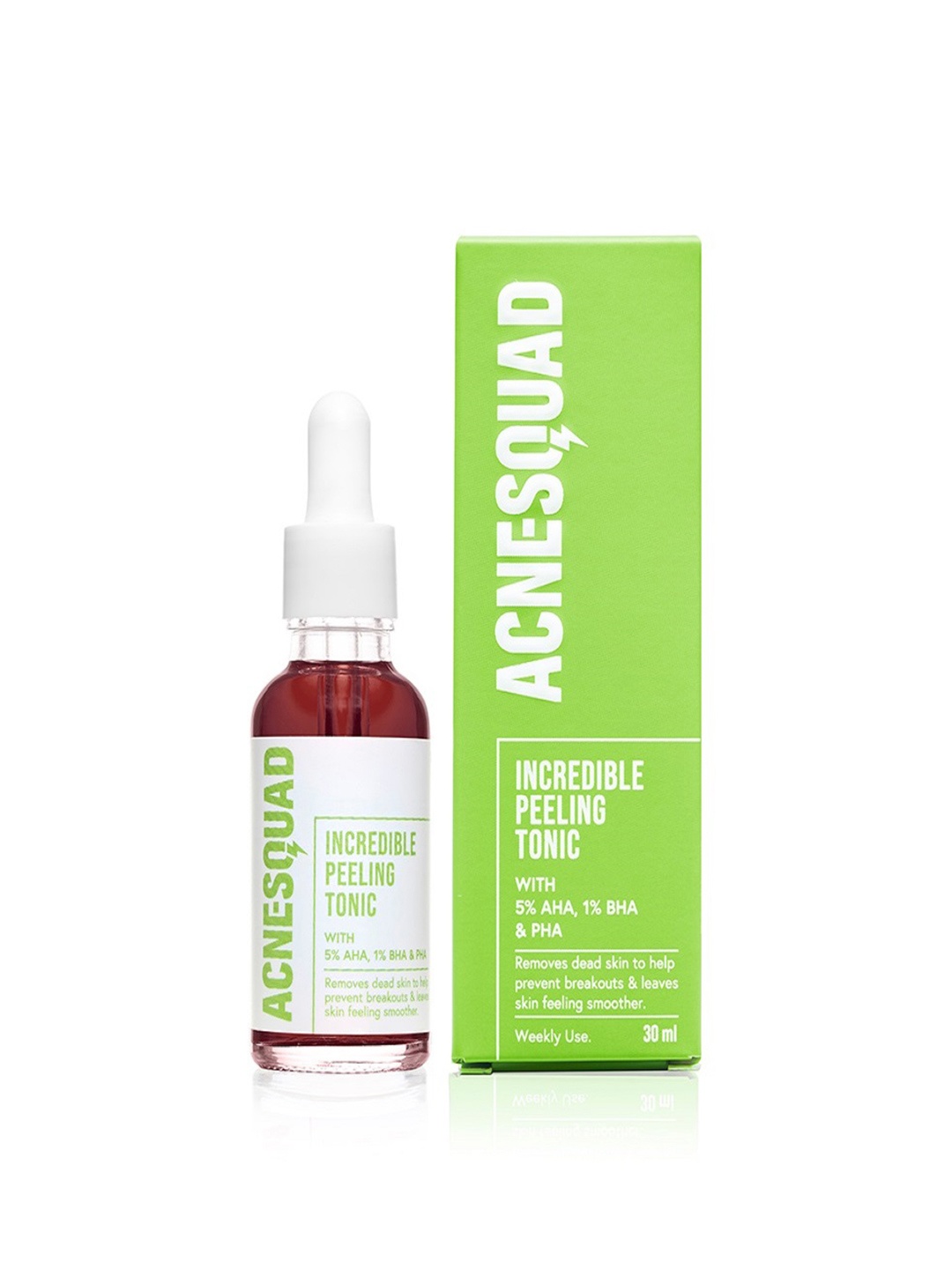 

Acne Squad Incredible Peeling Tonic with 5% AHA & 1% BHA - 30 ml, Green