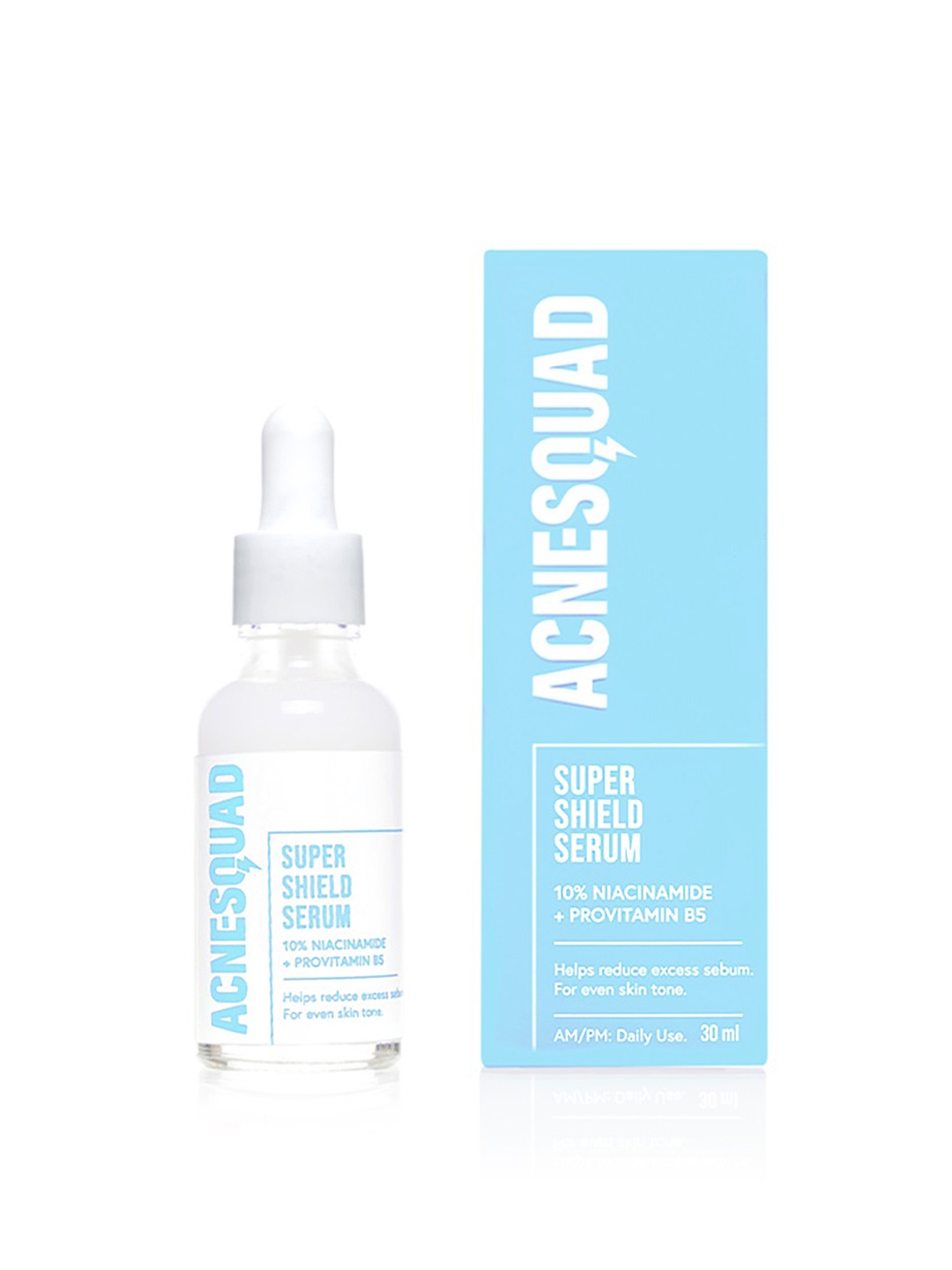 

Acne Squad Super Shield Serum with 10% Niacinamide - 30 ml, Blue