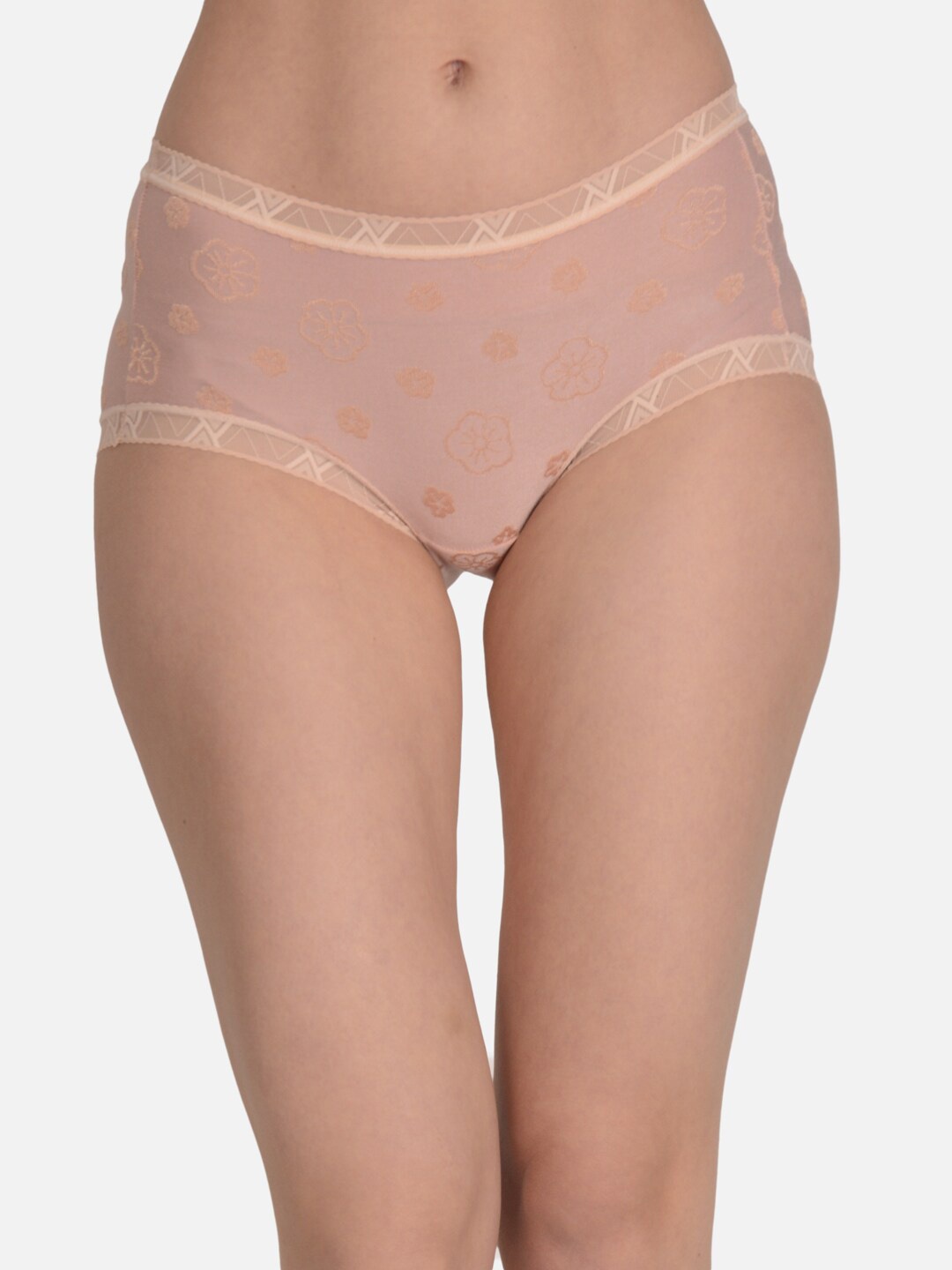 

mod & shy Women Floral Printed Anti Microbial Hipster Briefs, Peach