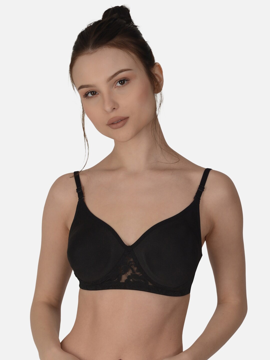 

mod & shy Non Padded Full Coverage Seamless T-Shirt Bra, Black