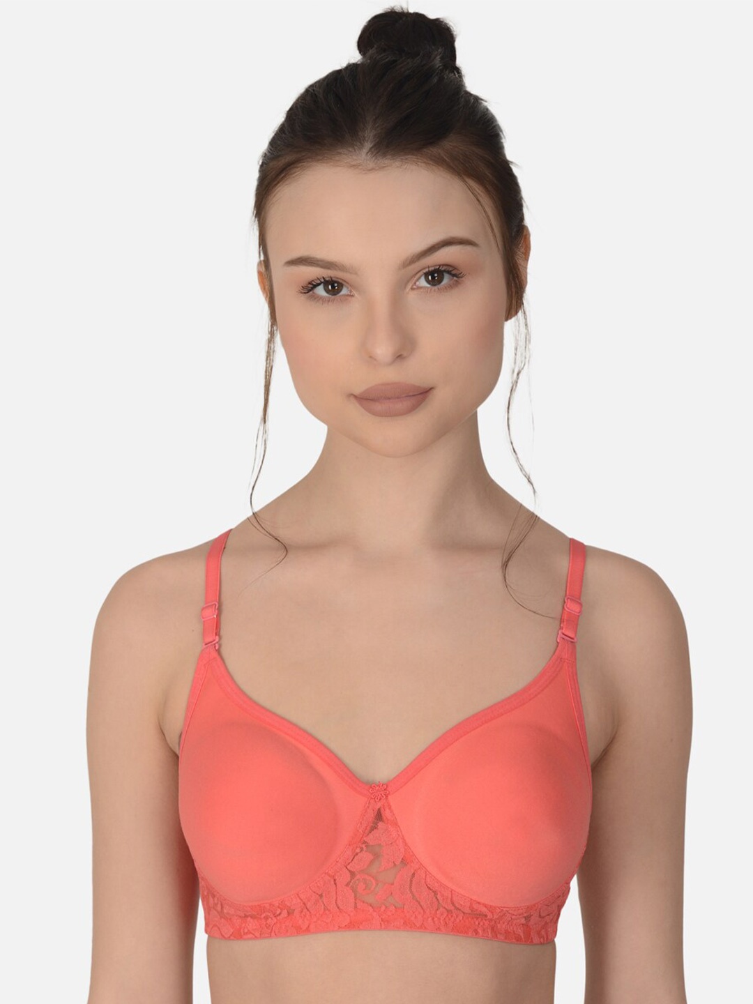 

mod & shy Non Padded Seamless Non-Wired All Day Comfort T-shirt Bra, Coral