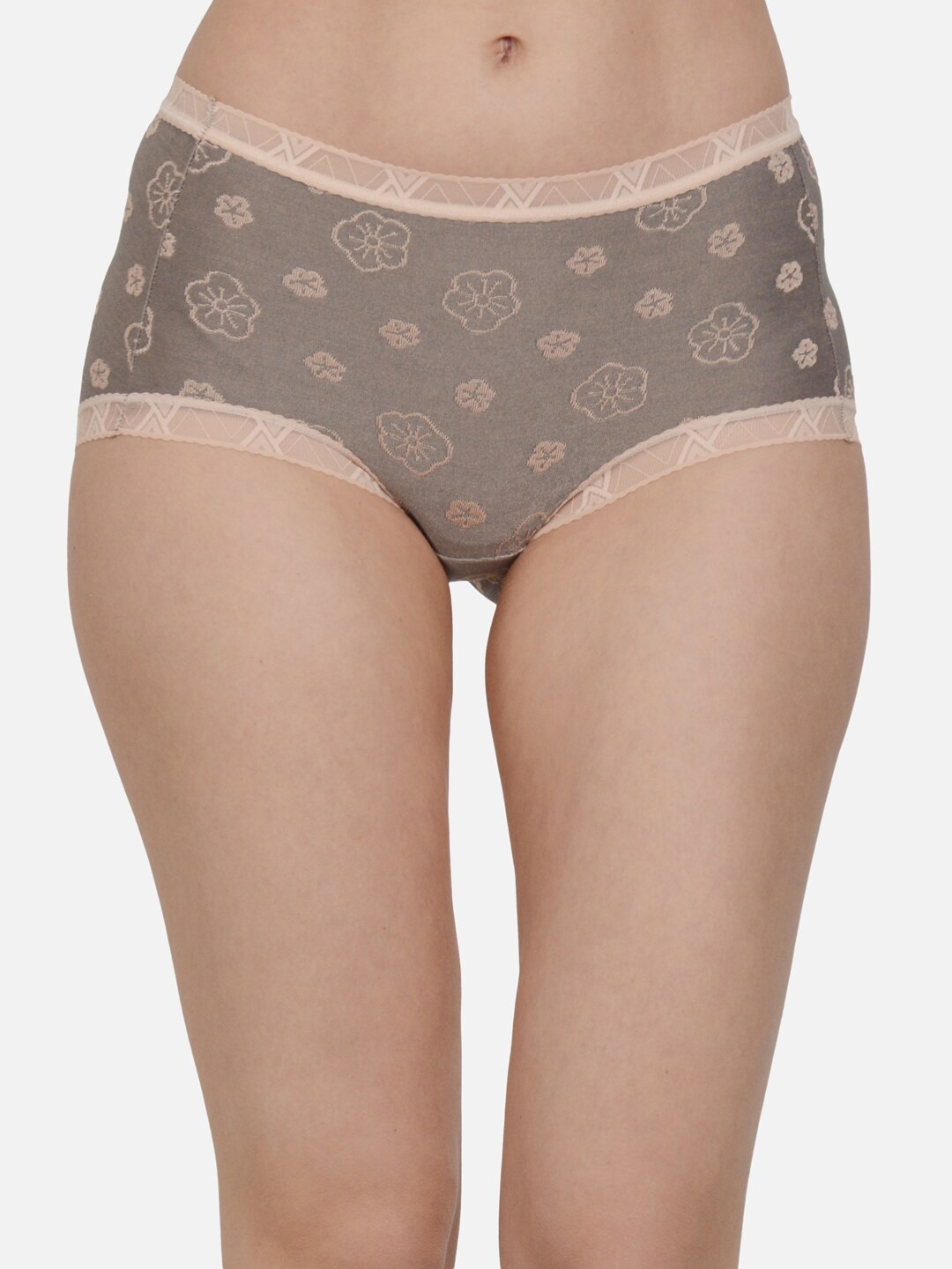 

mod & shy Women Printed Anti Microbial Hipster Briefs, Grey