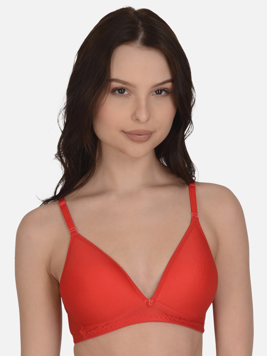 

mod & shy Medium Coverage Lightly Padded All Day Comfort Seamless Plunge Bra, Red