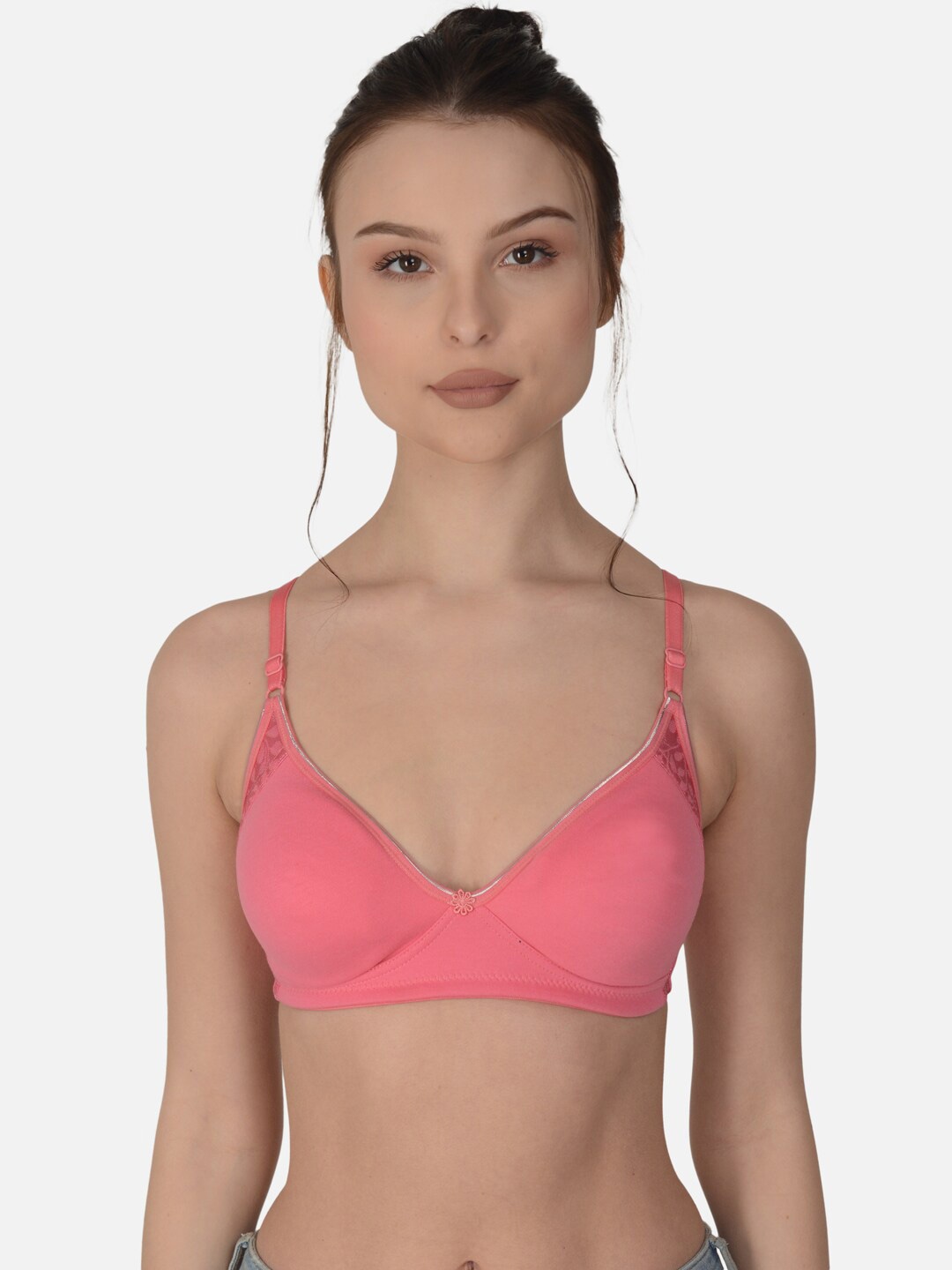 

mod & shy Non Padded Full Coverage Seamless T-Shirt Bra, Pink