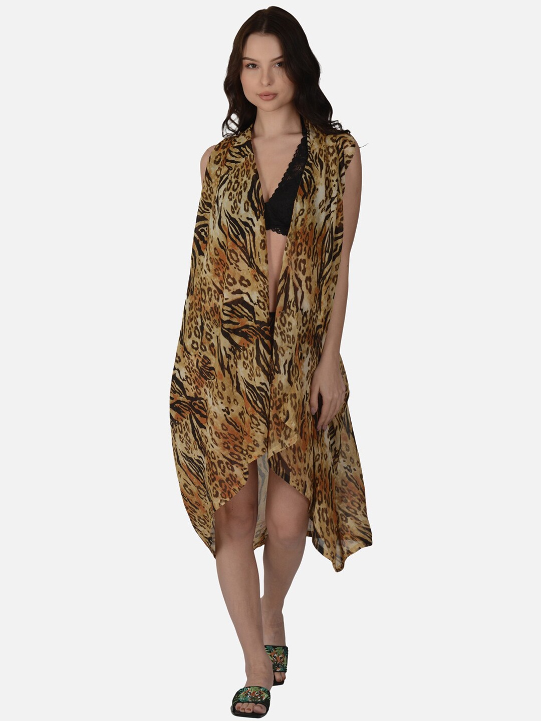 

mod & shy Animal Skin Printed Cover-Up Sarong, Brown