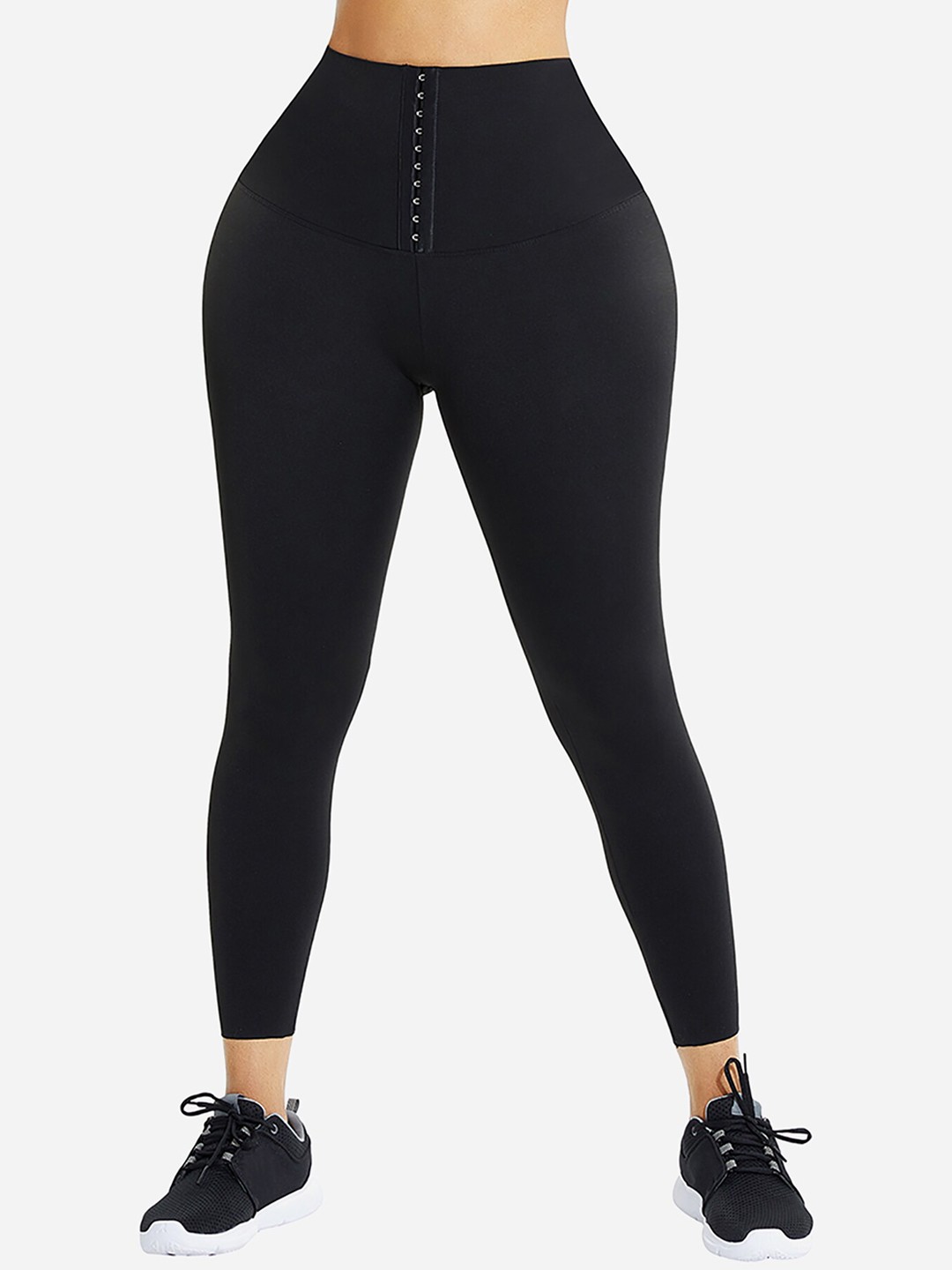 

Bellofox Women High Waist Ankle-Length Soft and Stretchy Corset Yoga Tights, Black