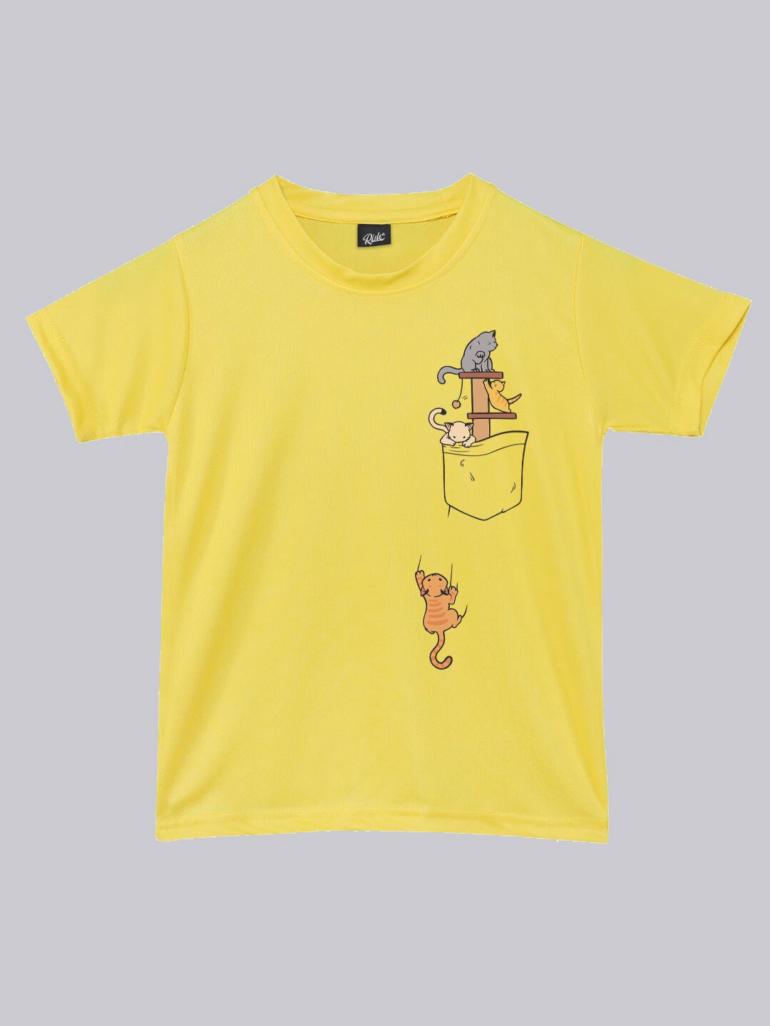 

RISH Kids Graphic Printed Dry Fit T-shirt, Yellow