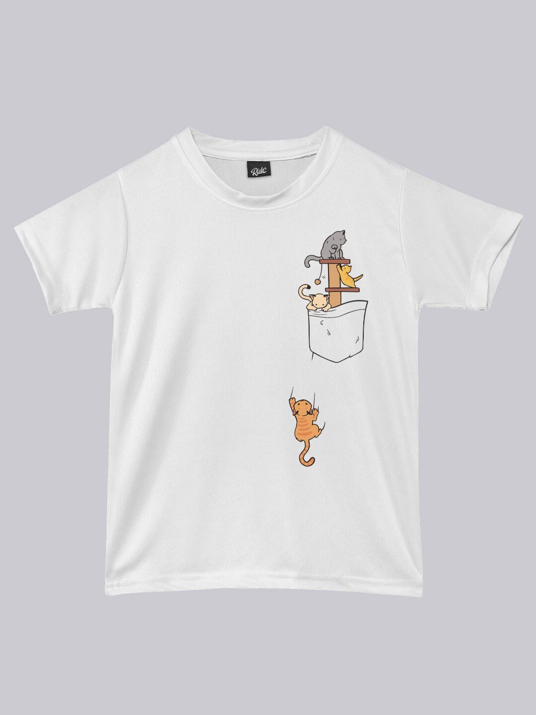 RISH Boys Graphic Printed Dry-Fit T-shirt, White