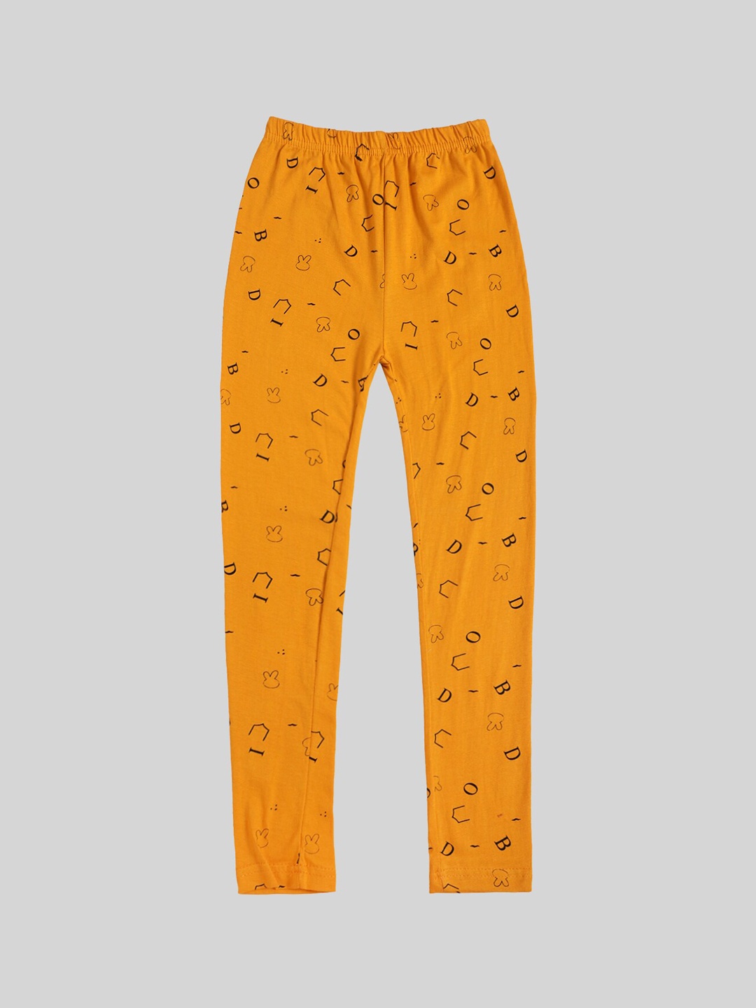 

DIAZ Girls Printed Ankle Length Cotton Lycra Leggings, Yellow