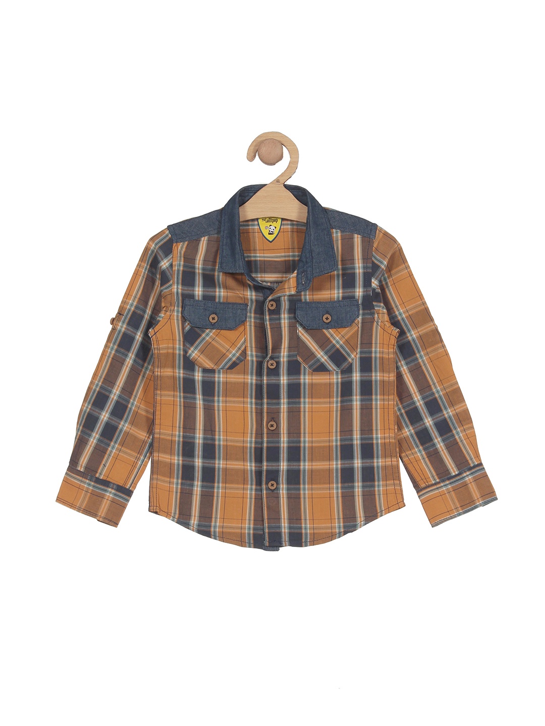 

Lil Lollipop Boys Tartan Checked Pure Cotton Shirt, Mustard