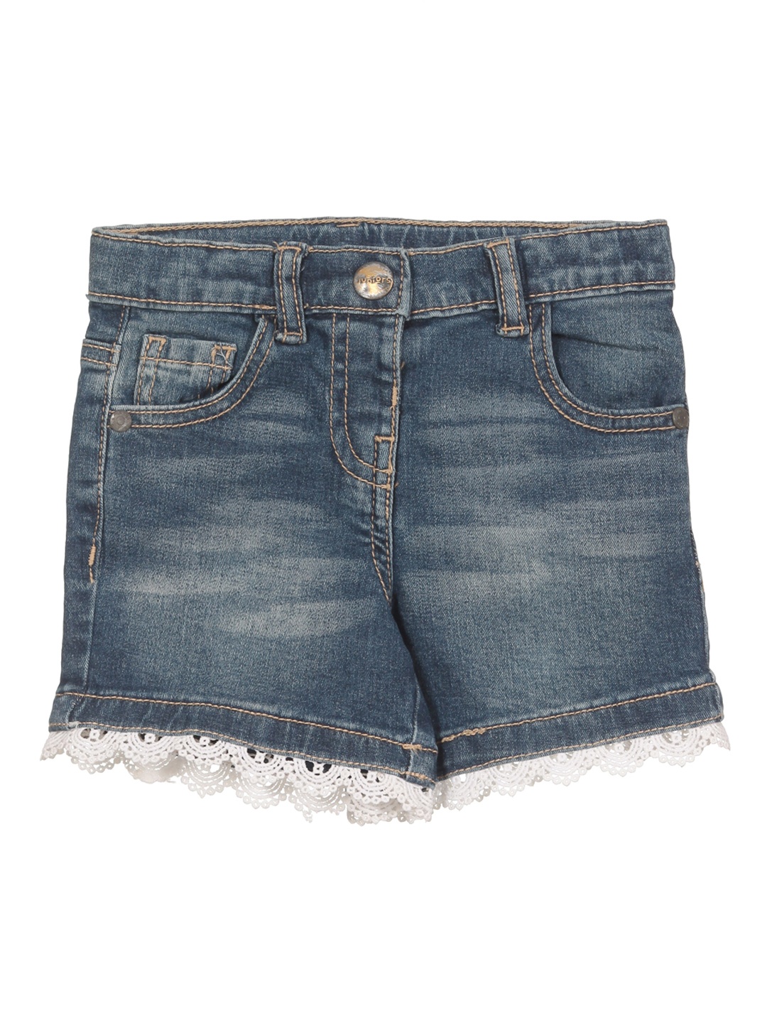 

Lil Lollipop Girls Washed Denim Shorts, Blue