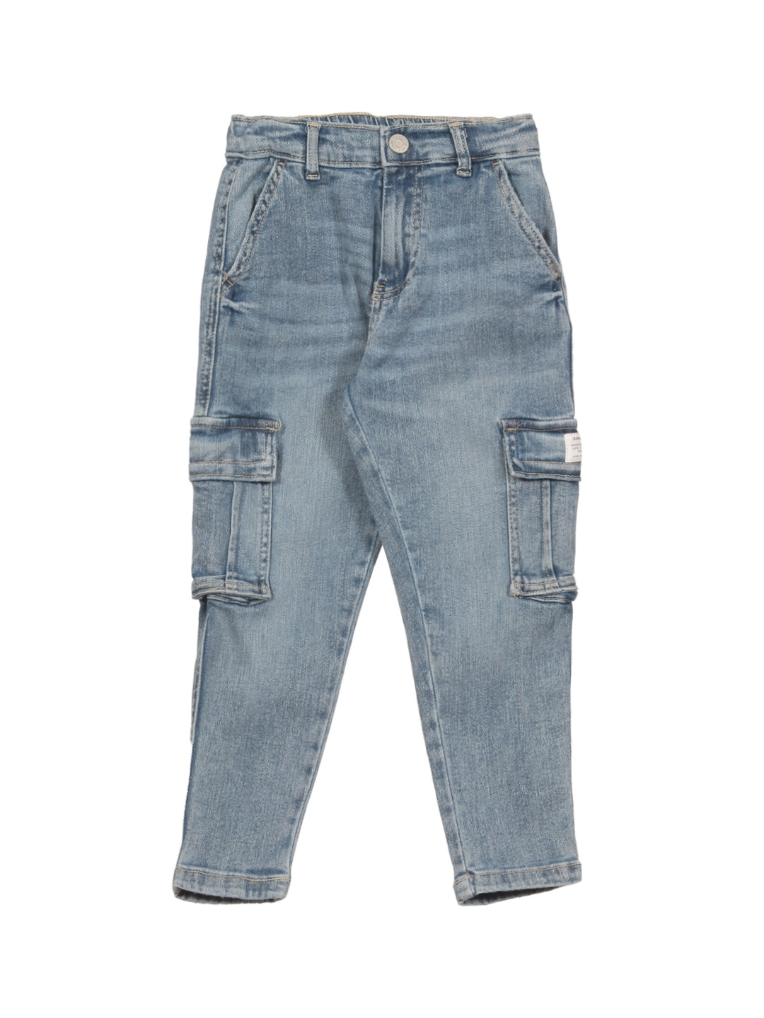 

Lil Lollipop Kids Regular Fit Heavy Fade Pure Cotton Jeans, Blue