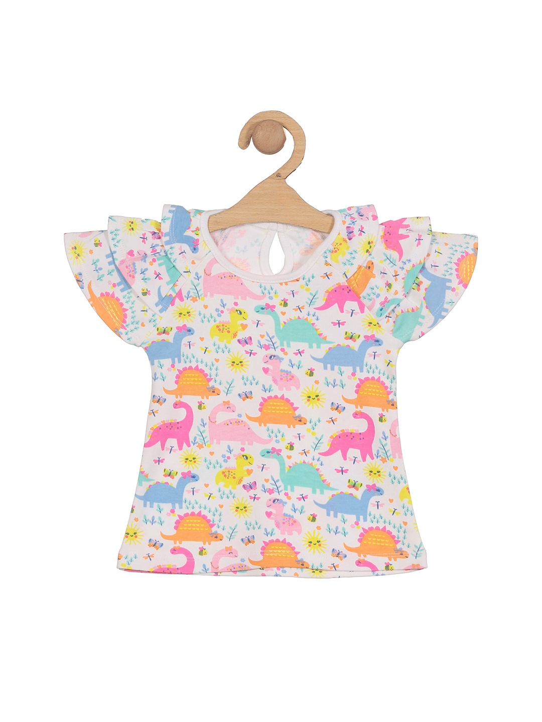 

Lil Lollipop Conversational Printed Cotton Top, White