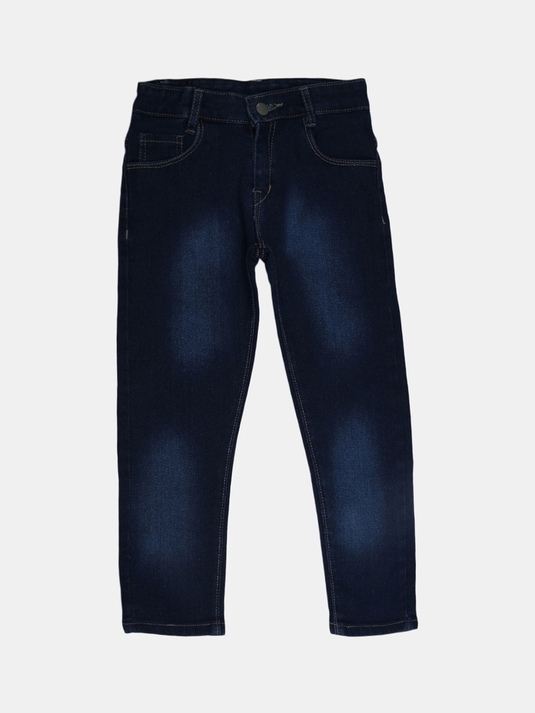 

V-Mart Boys Regular Fit Light Fade Cotton Jeans, Navy blue
