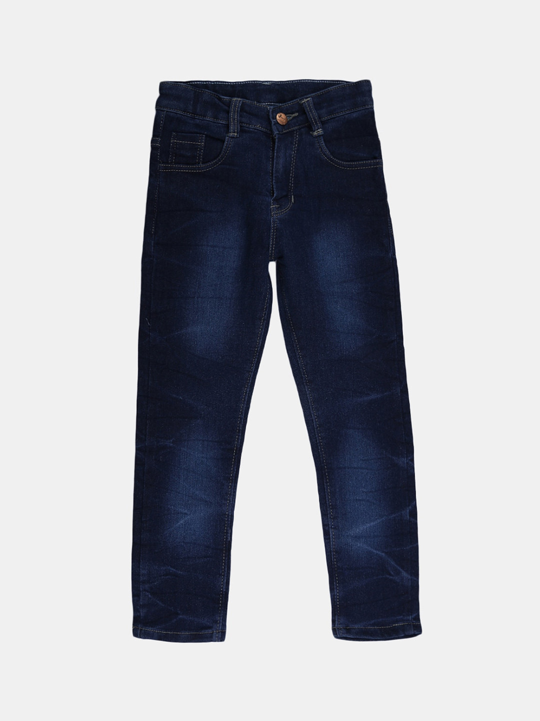 

V-Mart Boys Regular Fit Light Fade Cotton Jeans, Navy blue