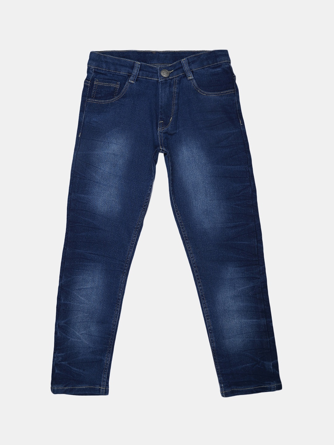

V-Mart Boys Regular Fit Light Fade Cotton Jeans, Navy blue
