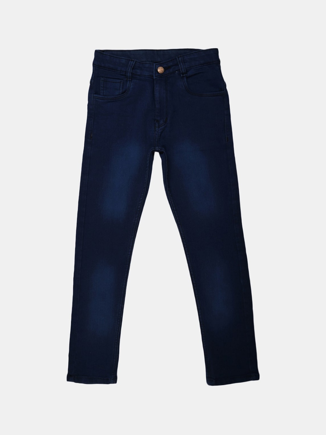 

V-Mart Boys Regular Fit Light Fade Cotton Jeans, Navy blue
