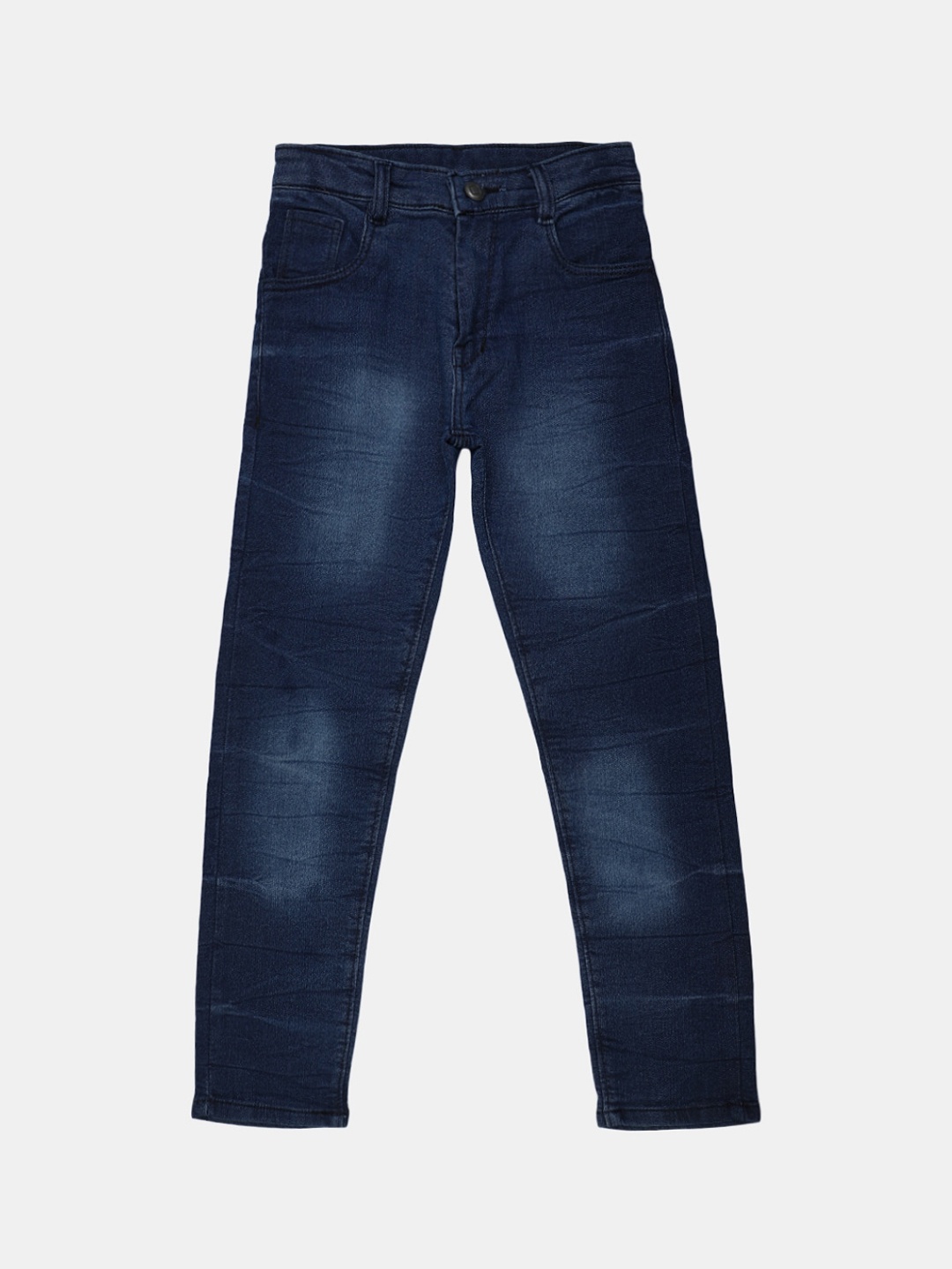 

V-Mart Boys Regular Fit Light Fade Cotton Jeans, Navy blue