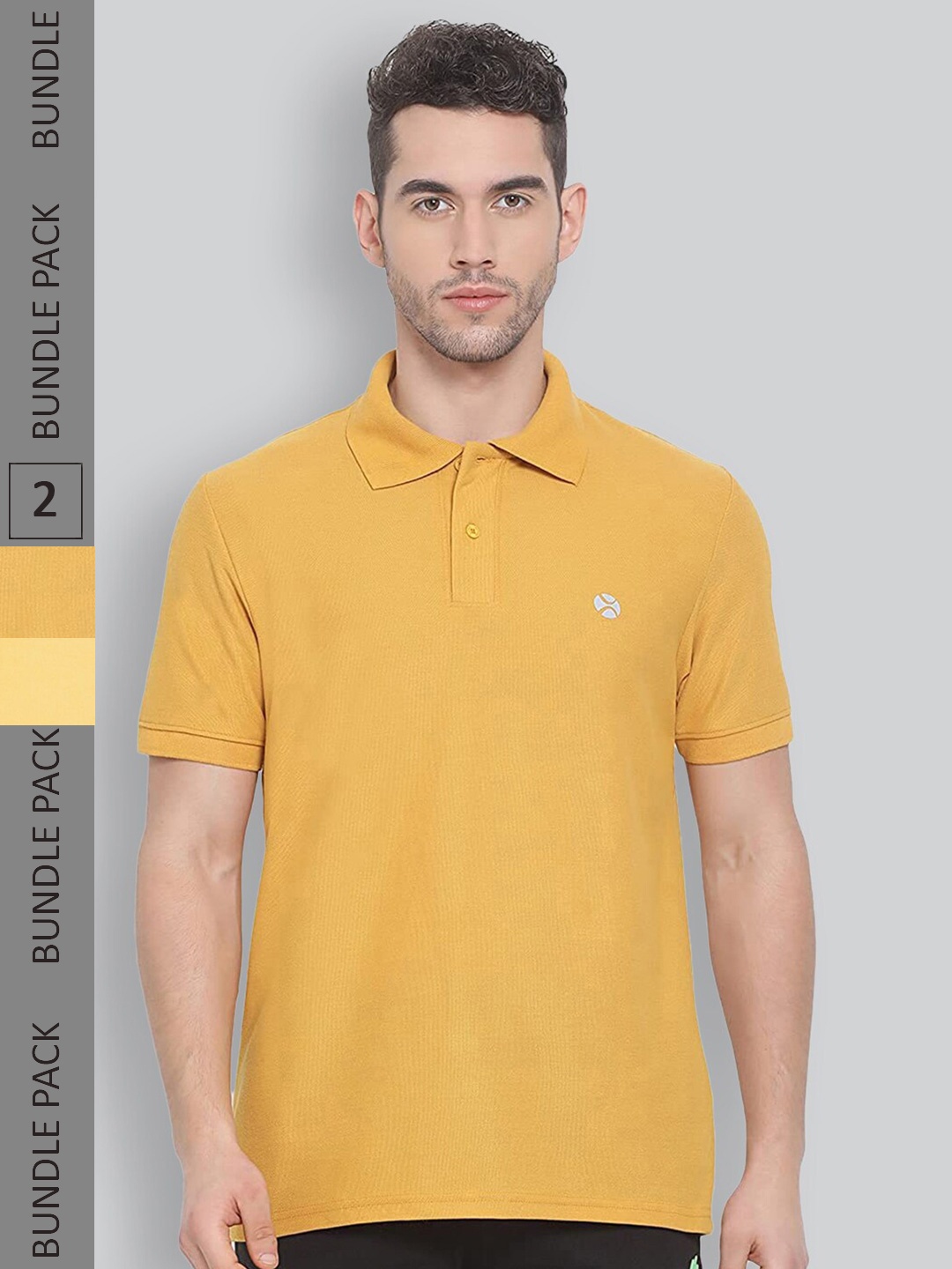 

LUX NITRO Pack Of 2 Polo Collar Short Sleeves T-shirt, Yellow