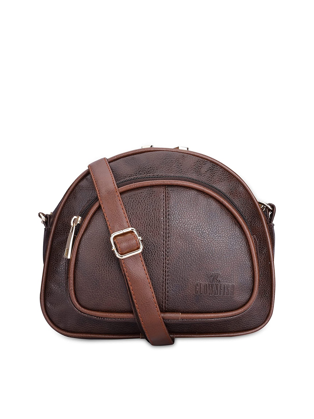 

THE CLOWNFISH Zoey Leather Multipurpose Travel Pouch, Brown