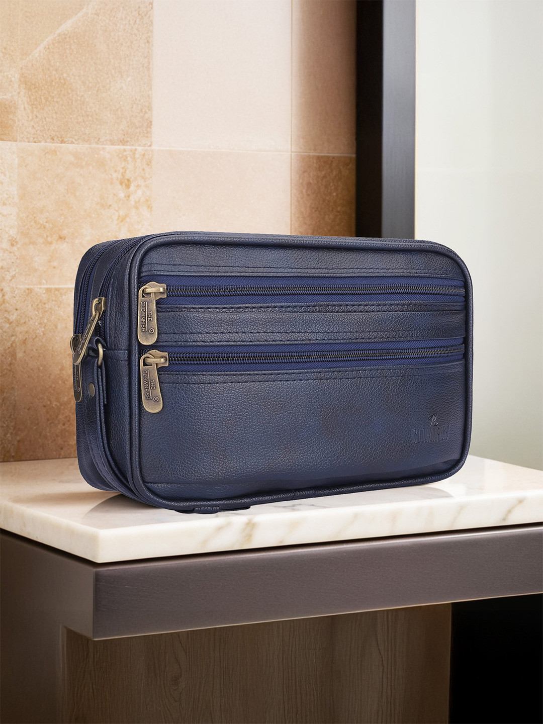 

THE CLOWNFISH Unisex Travel Pouch, Navy blue