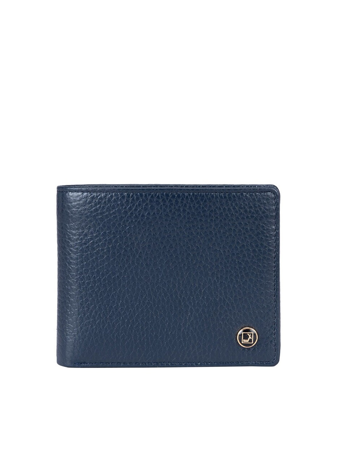 

Da Milano Men Textured Leather Two Fold Wallet, Navy blue