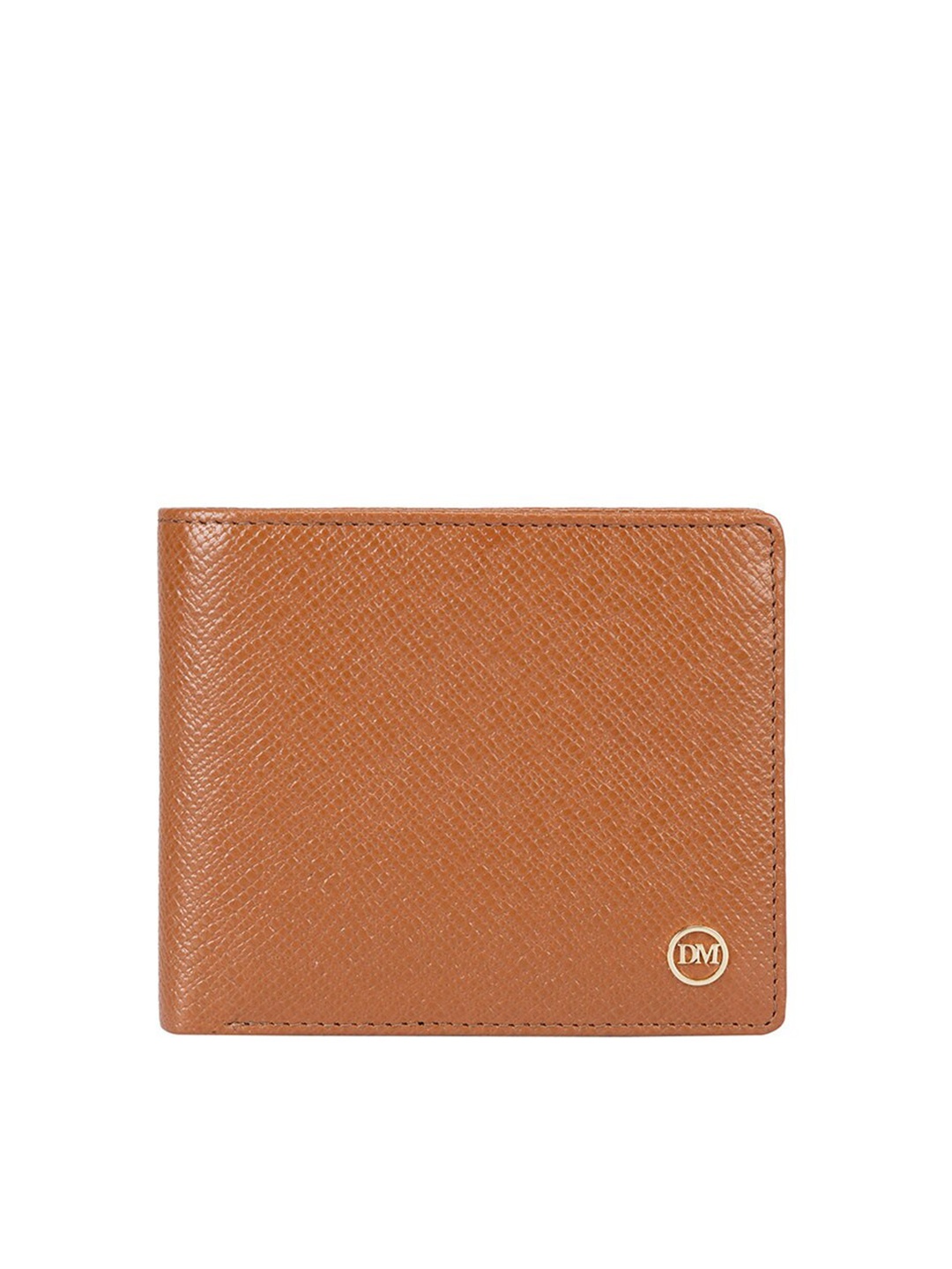 

Da Milano Men Textured Leather Two Fold Wallet, Brown