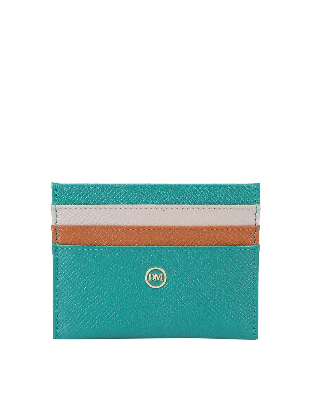 

Da Milano Colourblocked Leather Card Holder, Green