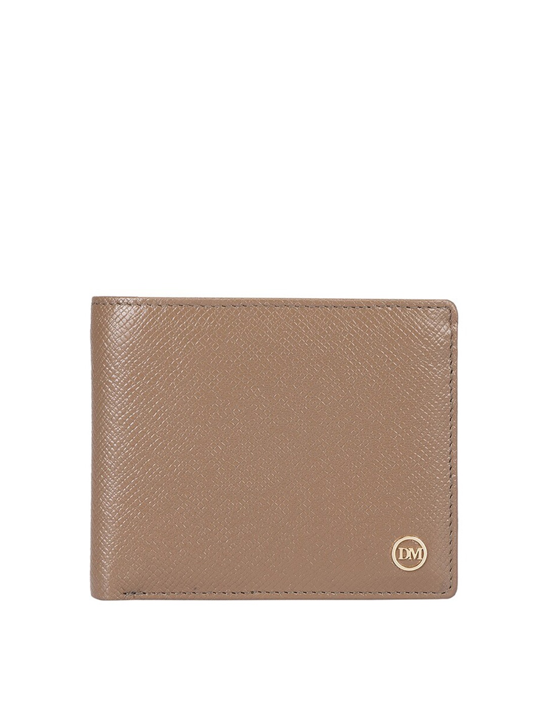 

Da Milano Men Textured Leather Two Fold Wallet with SD Card Holder, Brown