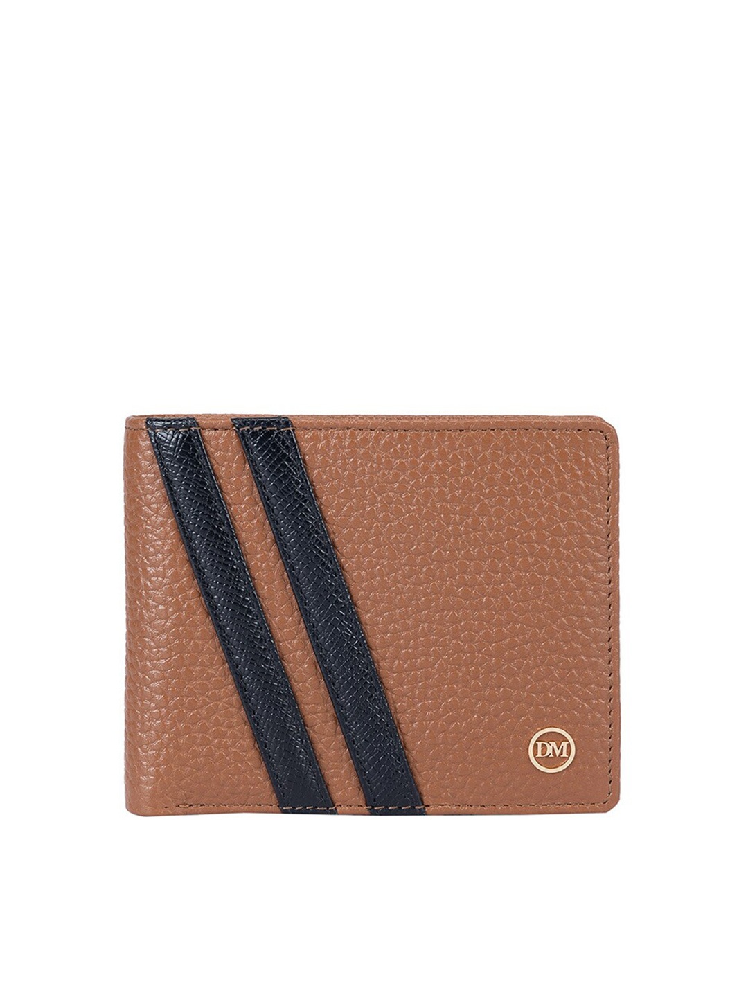 

Da Milano Men Textured Leather Two Fold Wallet, Brown