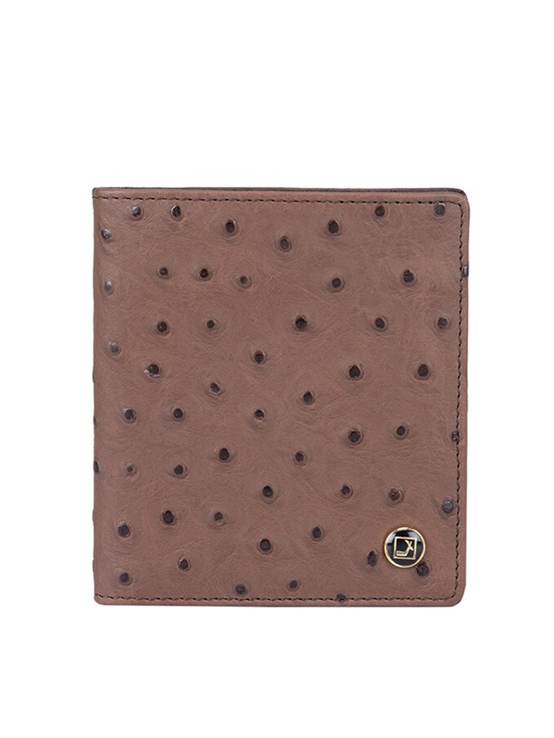 

Da Milano Men Textured Leather Two Fold Wallet, Brown